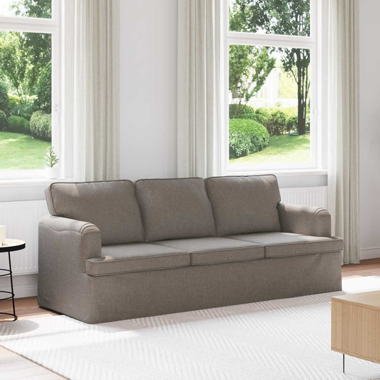 Bank Taupe 201 x 80 x 85 cm Stof is nu te koop bij PeponiXL, paradijselijk wonen!