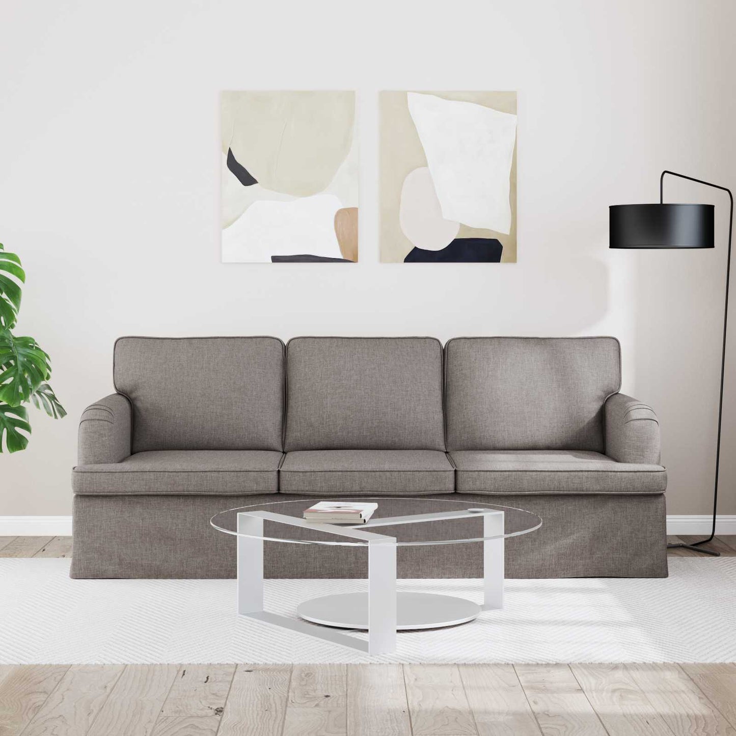 Bank Taupe 201 x 80 x 85 cm Stof is nu te koop bij PeponiXL, paradijselijk wonen!