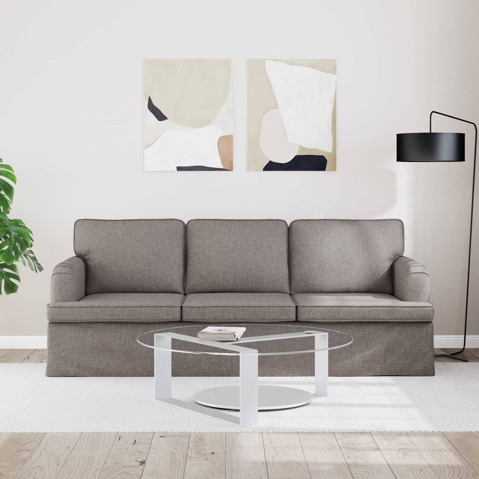 Bank Taupe 201 x 80 x 85 cm Stof is nu te koop bij PeponiXL, paradijselijk wonen!