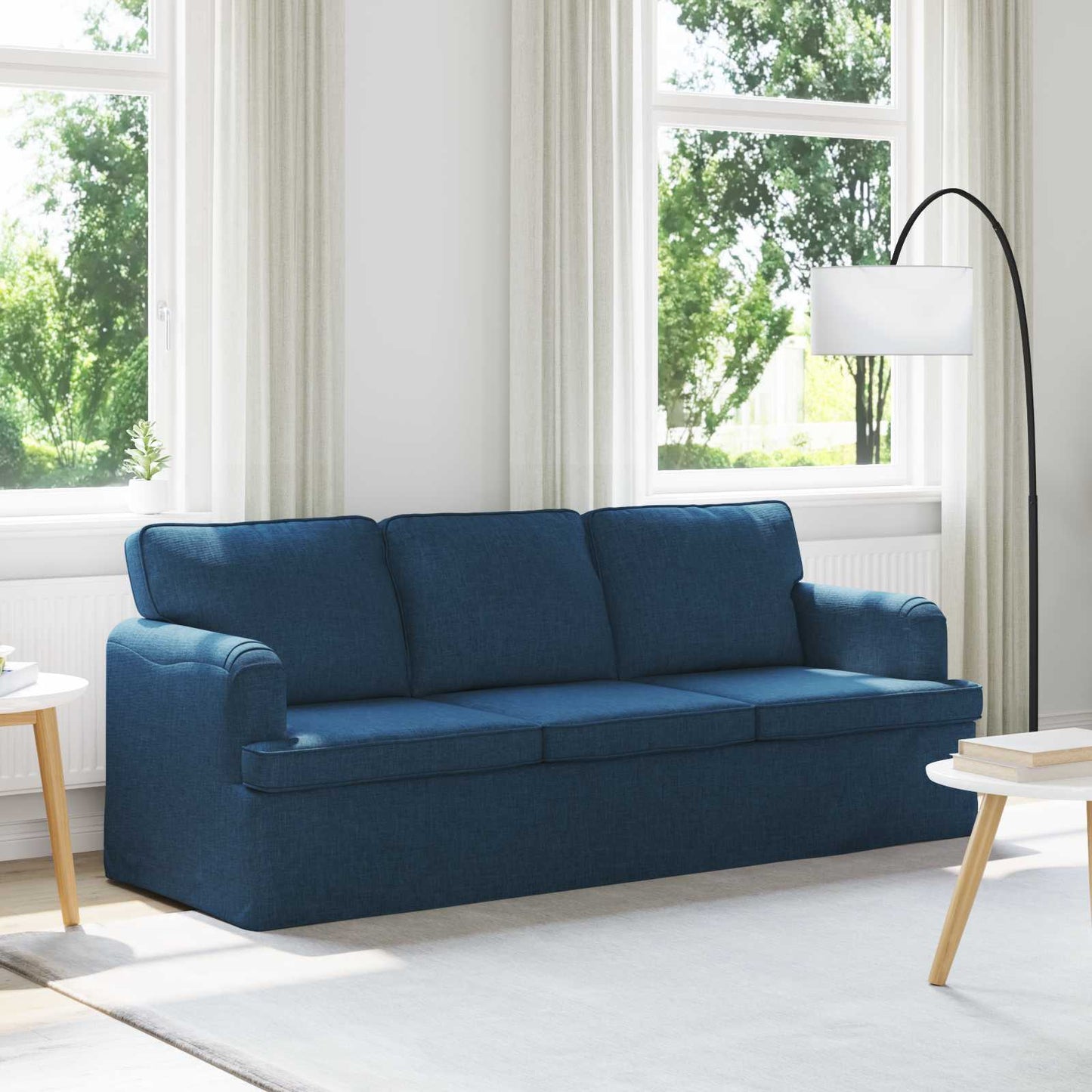 Bank Blauw 201 x 80 x 85 cm Stof is nu te koop bij PeponiXL, paradijselijk wonen!