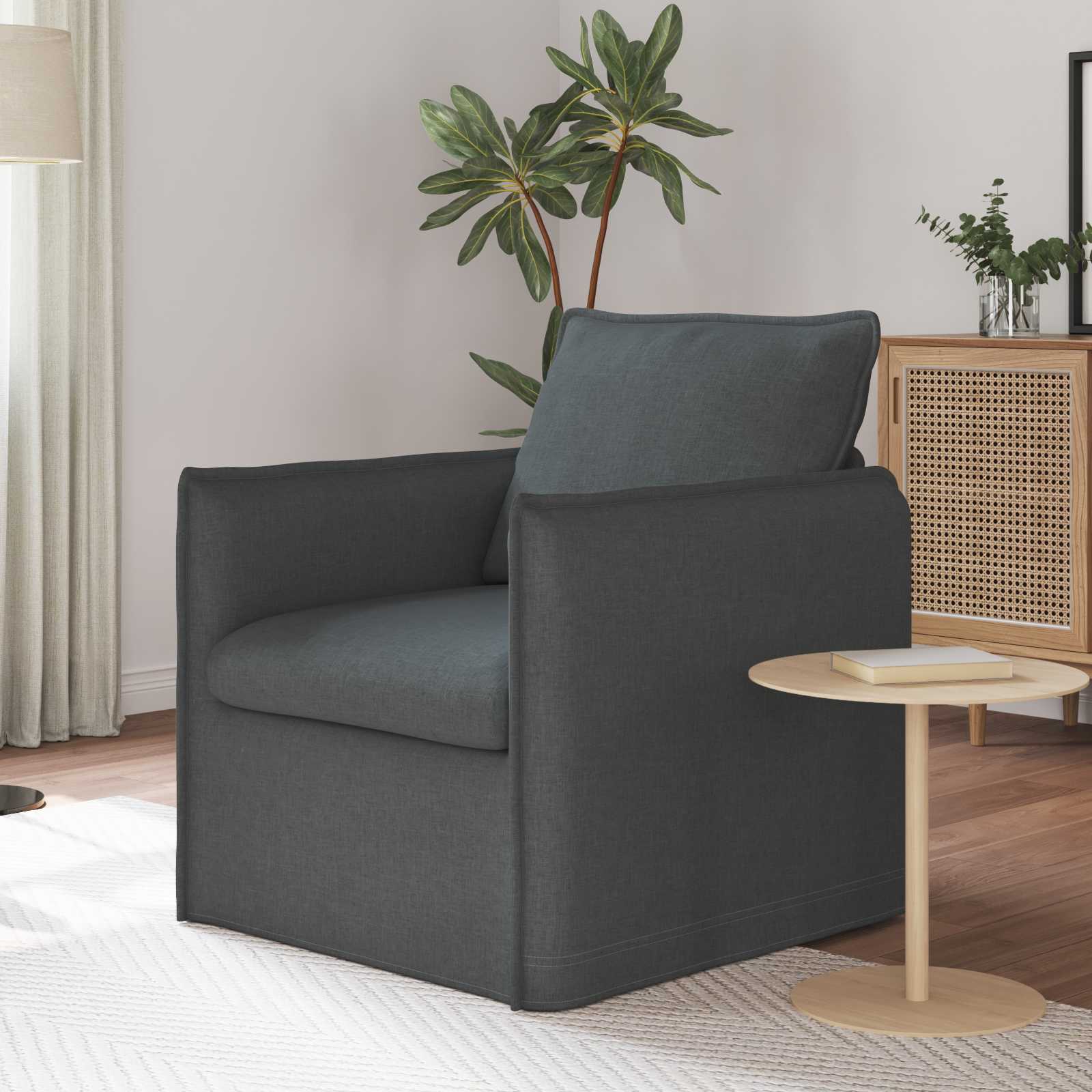 Bank Donkergrijs 75 x 82 x 85 cm Stof is nu te koop bij PeponiXL, paradijselijk wonen!