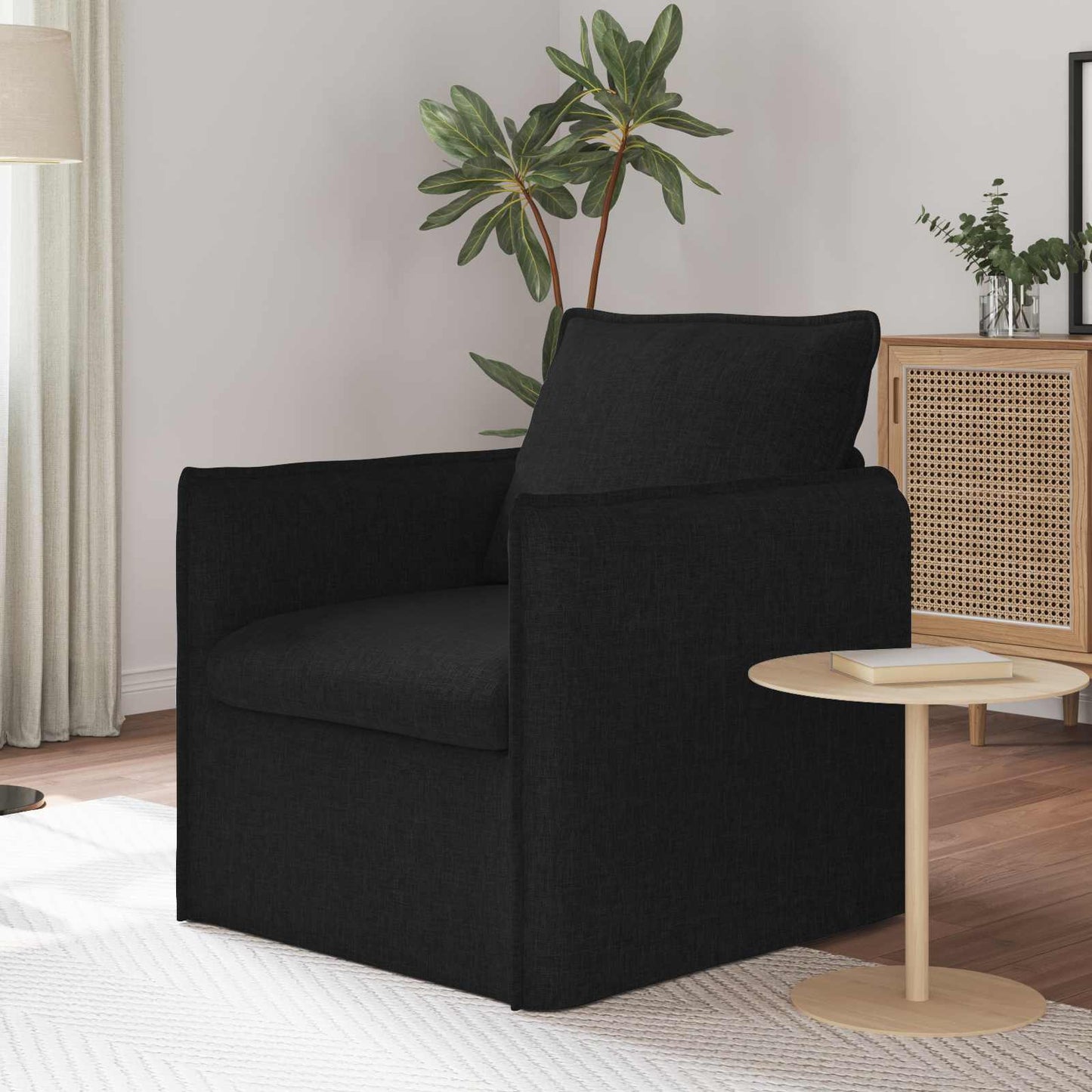 Bank Zwart 75 x 82 x 85 cm Stof is nu te koop bij PeponiXL, paradijselijk wonen!