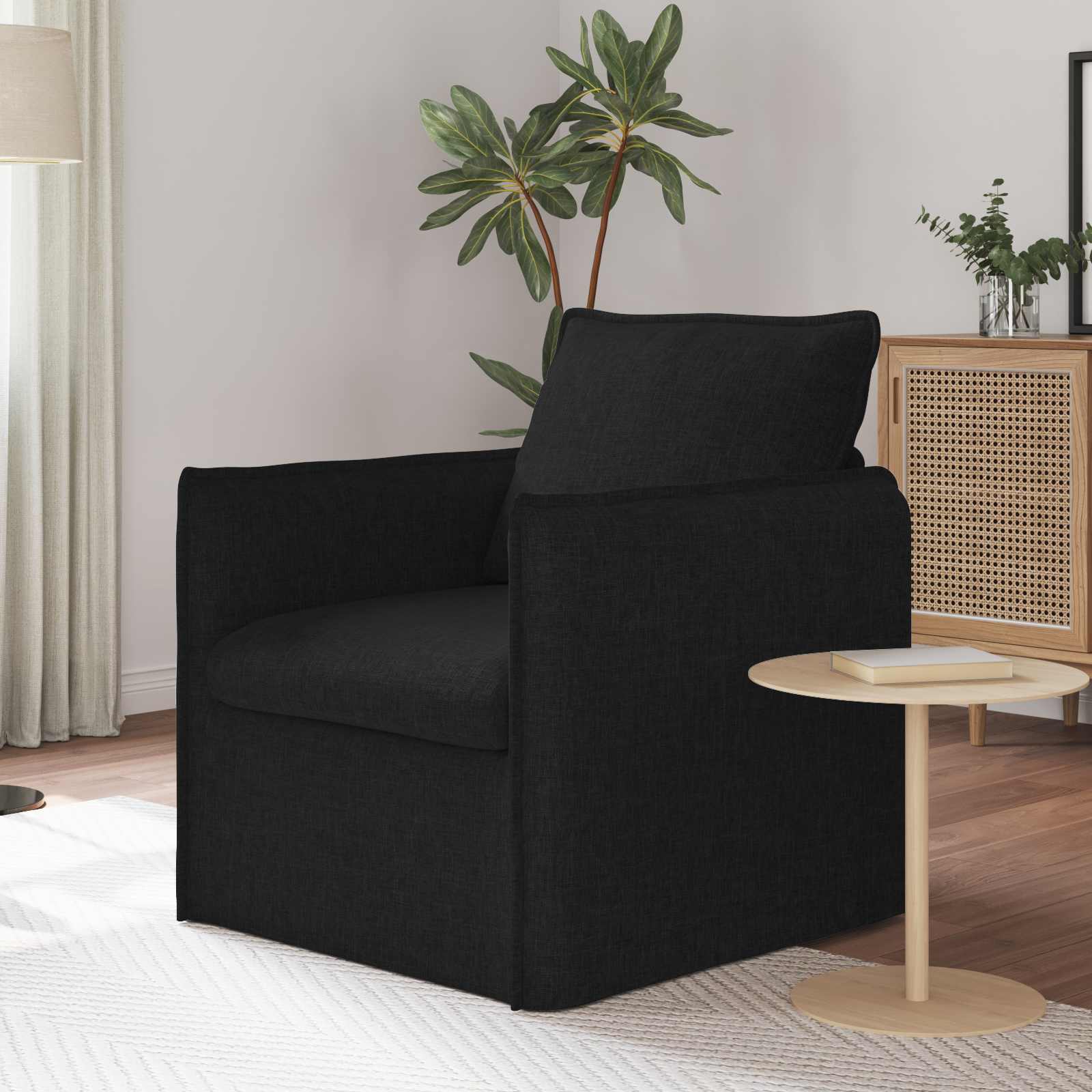 Bank Zwart 75 x 82 x 85 cm Stof is nu te koop bij PeponiXL, paradijselijk wonen!