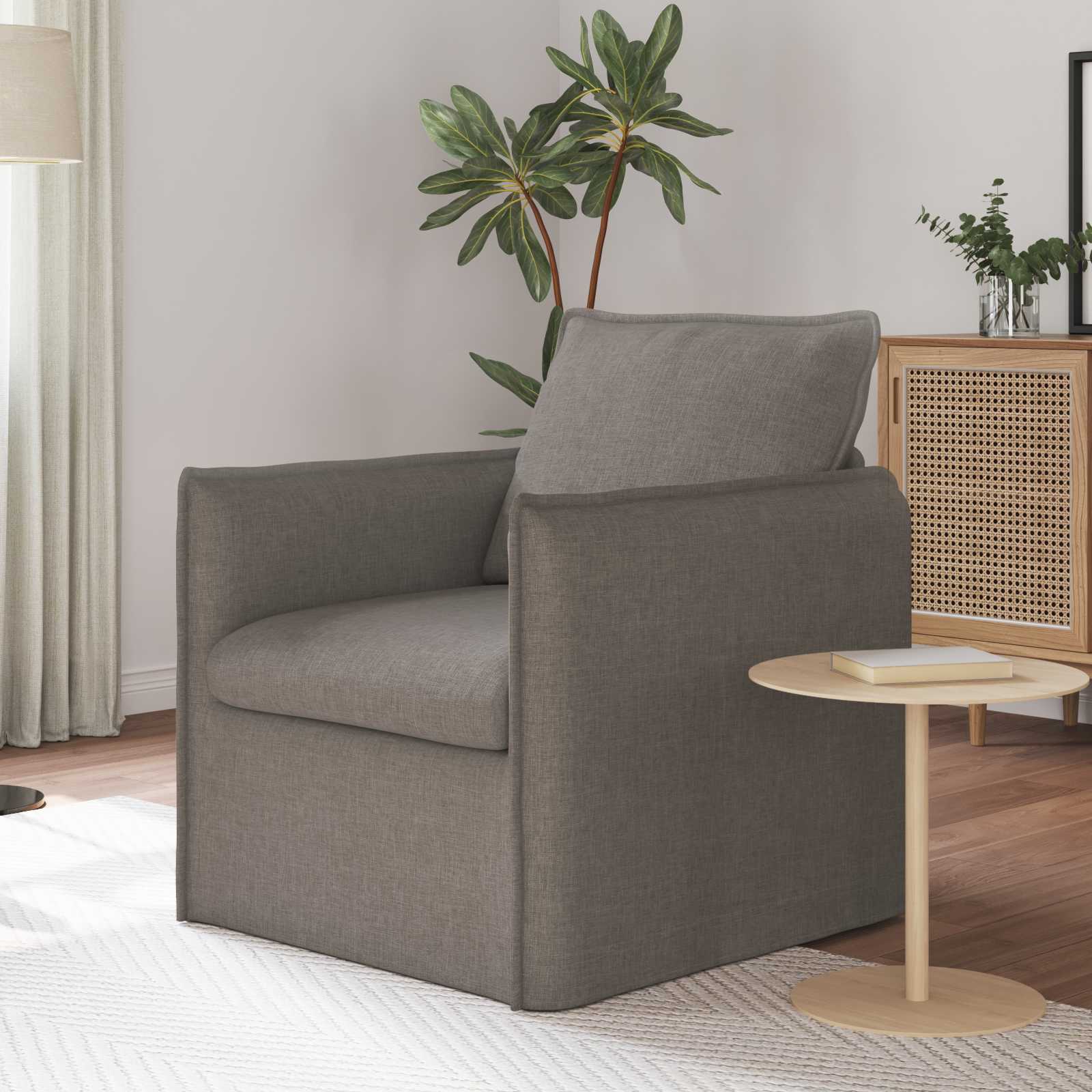 Bank Taupe 75 x 82 x 85 cm Stof is nu te koop bij PeponiXL, paradijselijk wonen!