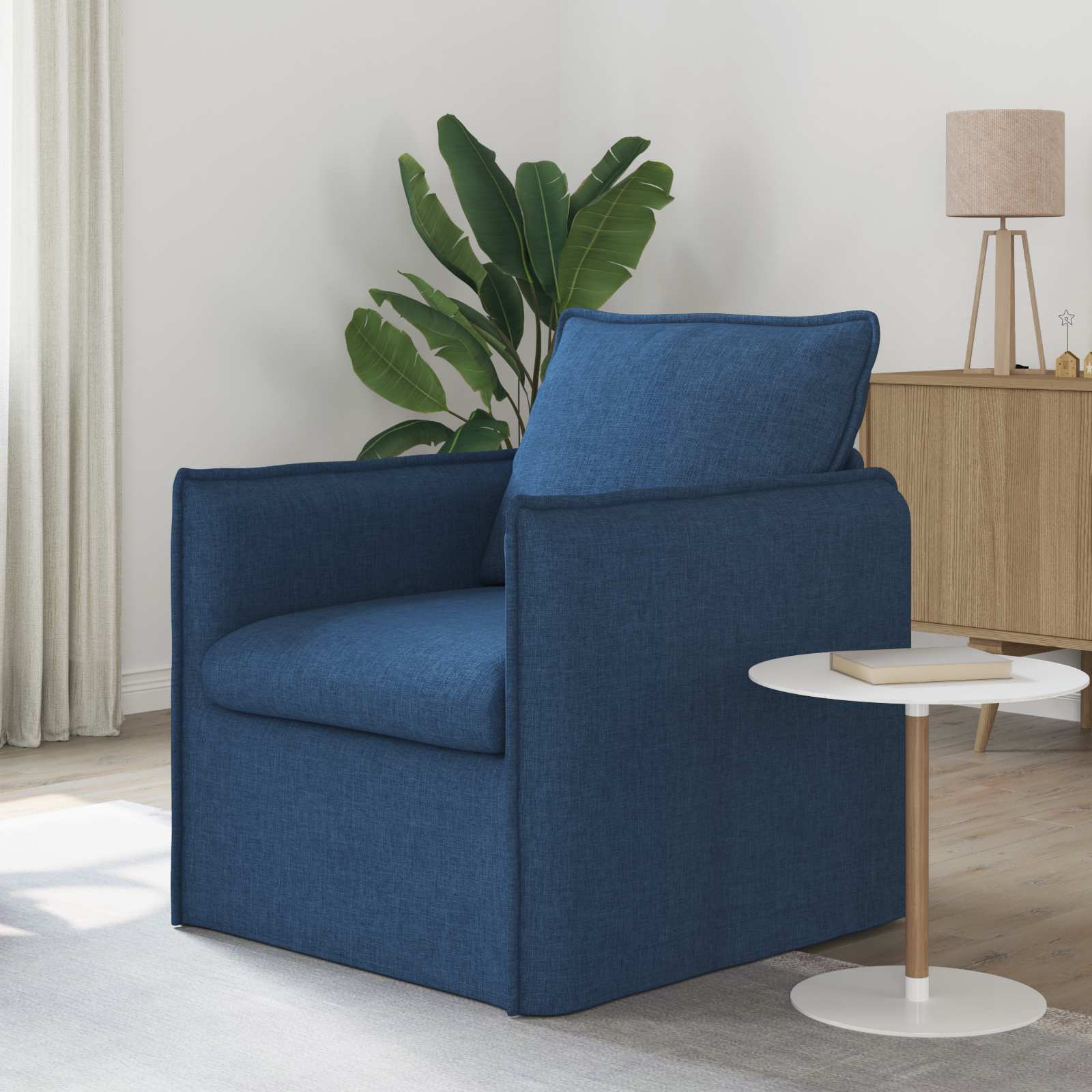 Bank Blauw 75 x 82 x 85 cm Stof is nu te koop bij PeponiXL, paradijselijk wonen!