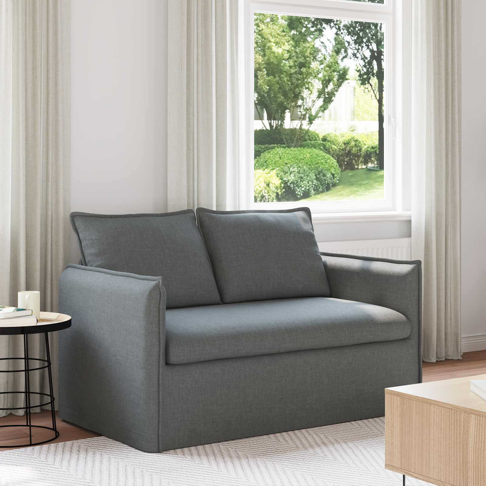 Bank Donkergrijs 136 x 82 x 85 cm Stof is nu te koop bij PeponiXL, paradijselijk wonen!