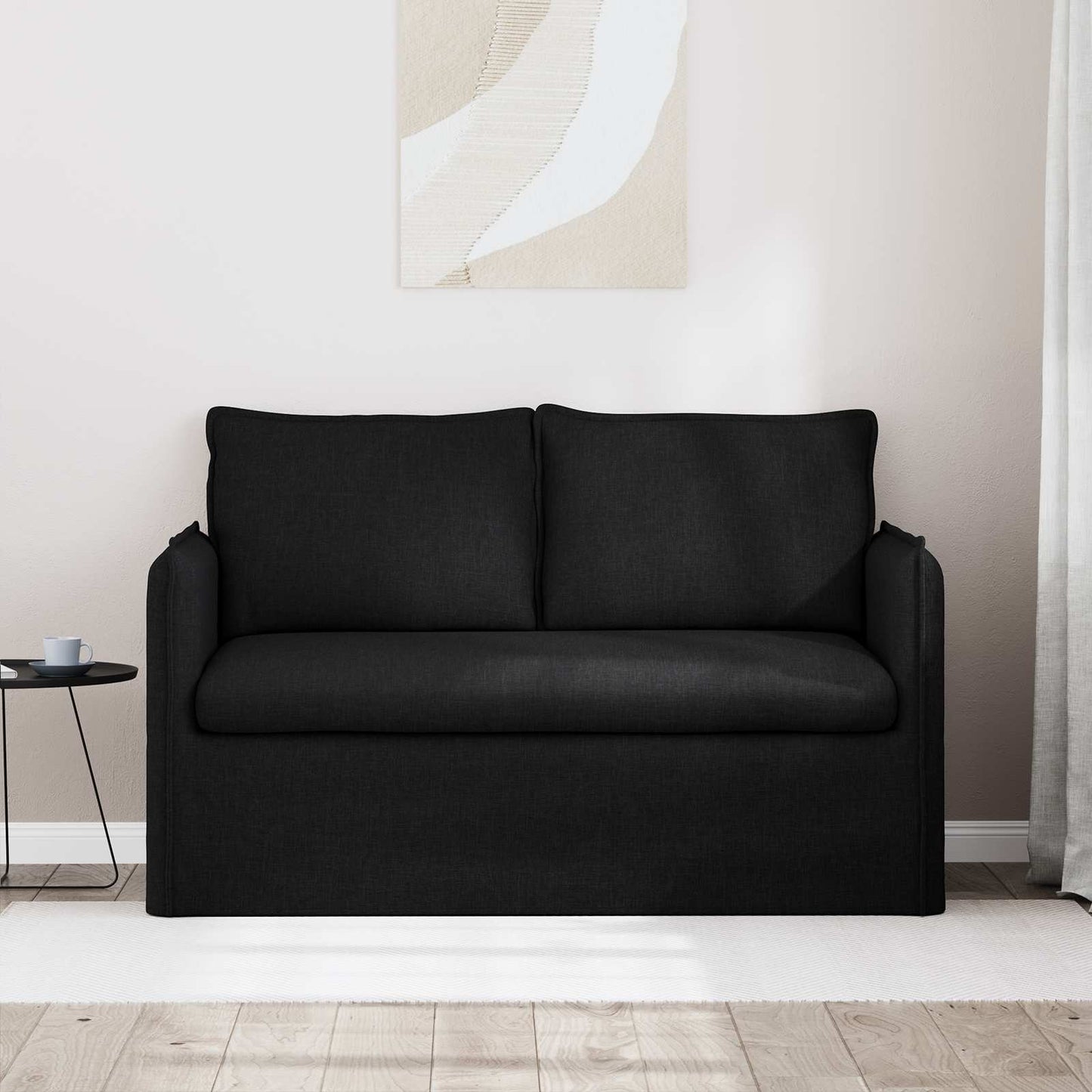 Bank Zwart 136 x 82 x 85 cm Stof is nu te koop bij PeponiXL, paradijselijk wonen!