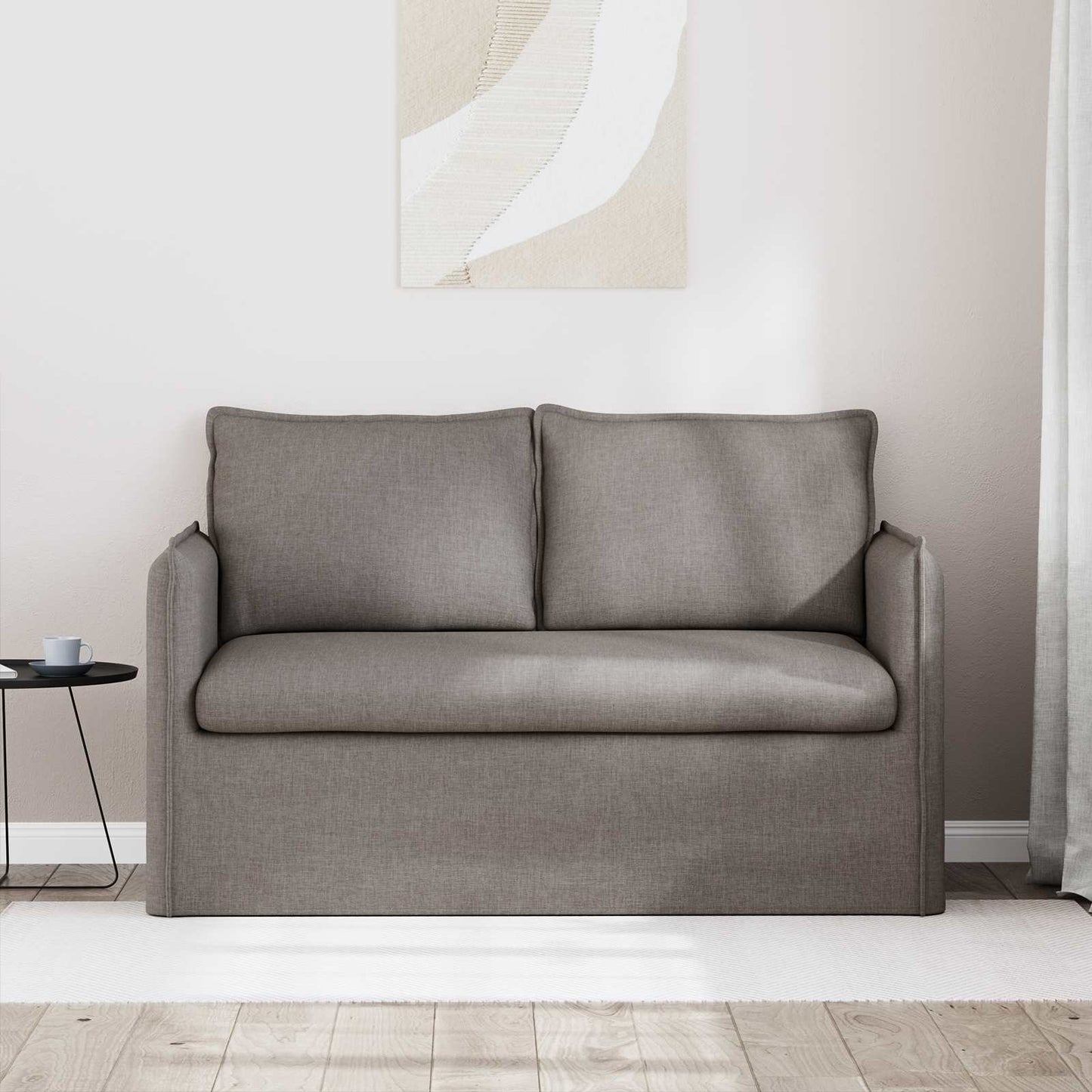 Bank Taupe 136 x 82 x 85 cm Stof is nu te koop bij PeponiXL, paradijselijk wonen!