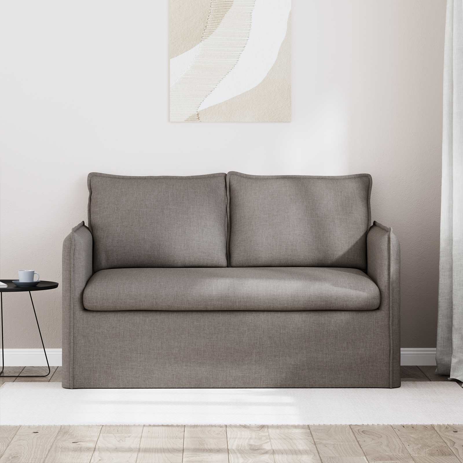 Bank Taupe 136 x 82 x 85 cm Stof is nu te koop bij PeponiXL, paradijselijk wonen!