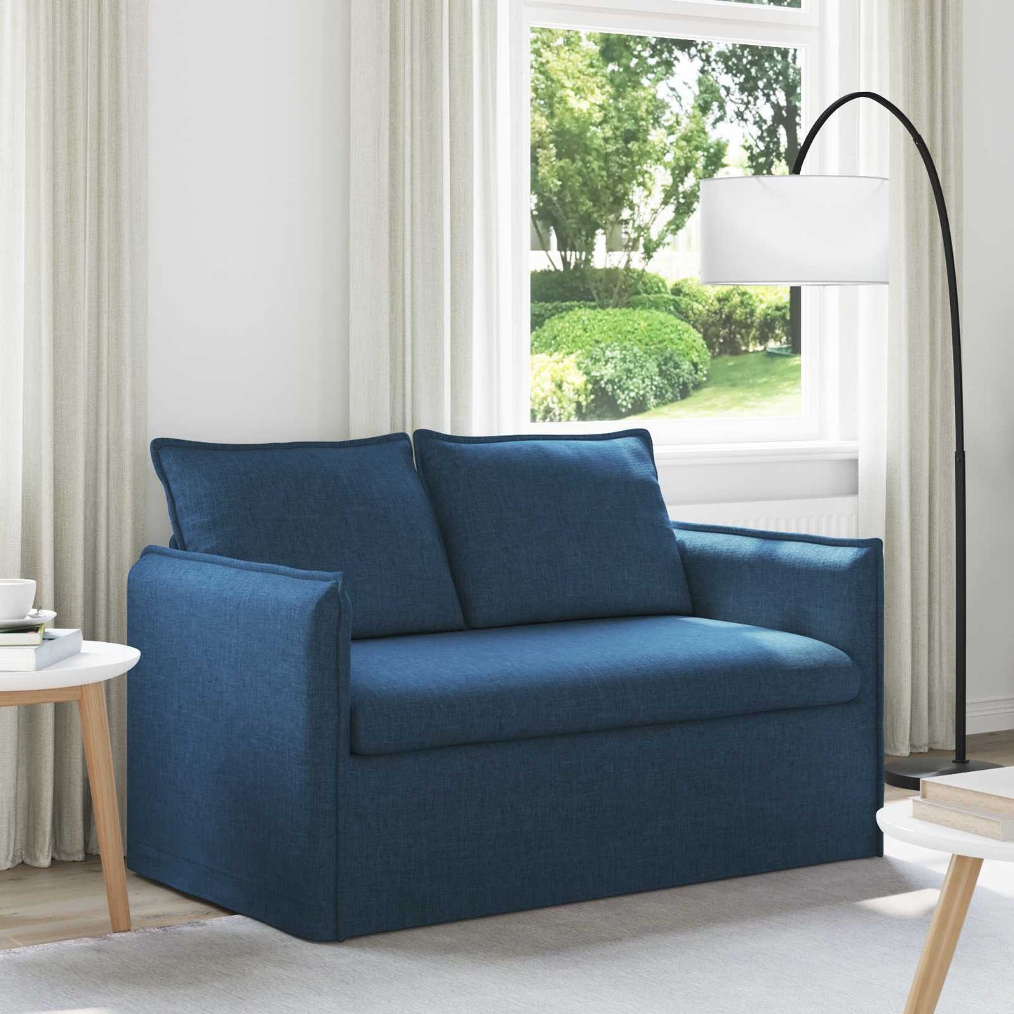 Bank Blauw 136 x 82 x 85 cm Stof is nu te koop bij PeponiXL, paradijselijk wonen!