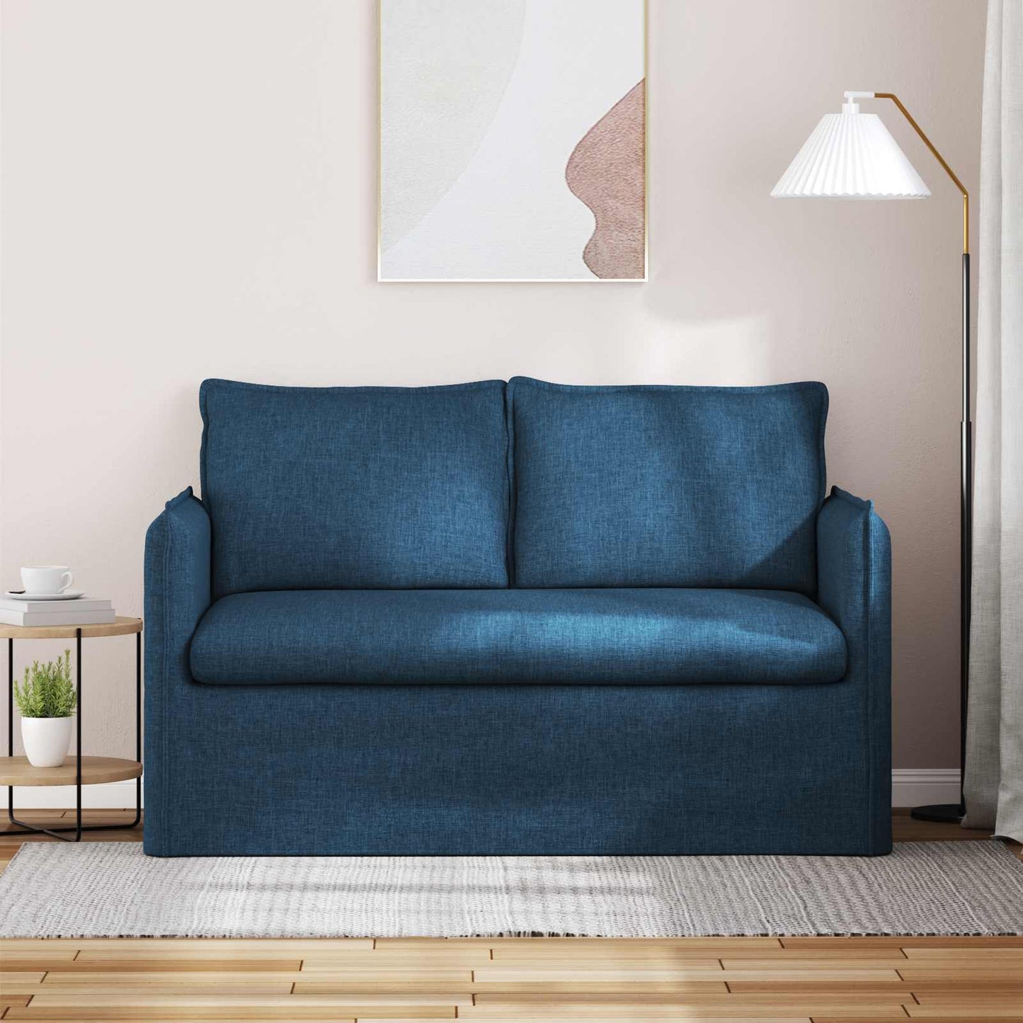 Bank Blauw 136 x 82 x 85 cm Stof is nu te koop bij PeponiXL, paradijselijk wonen!