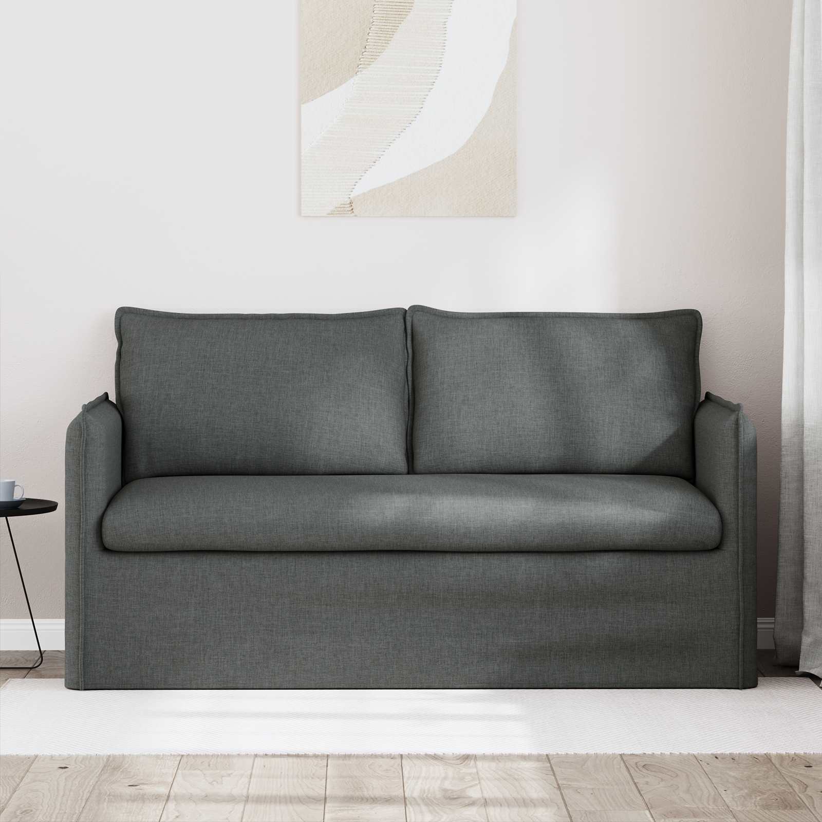 Bank Donkergrijs 156 x 82 x 85 cm Stof is nu te koop bij PeponiXL, paradijselijk wonen!