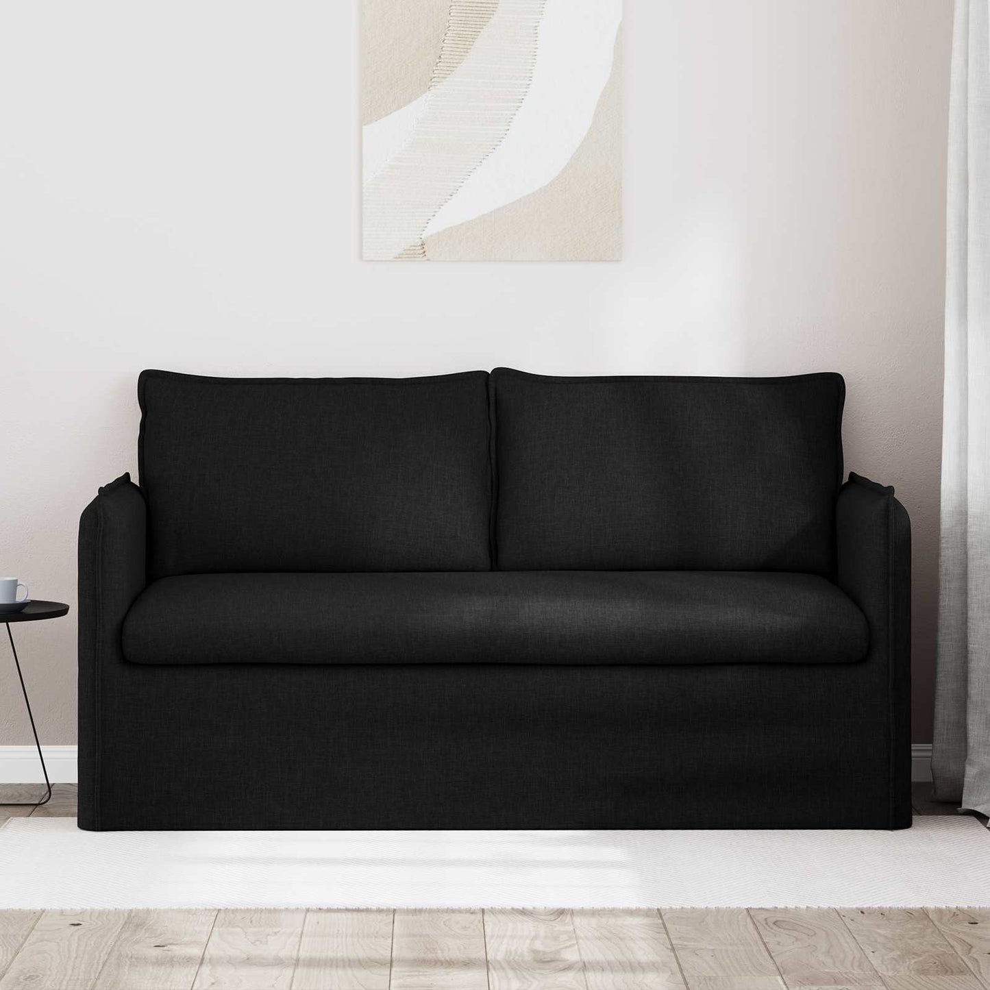 Bank Zwart 156 x 82 x 85 cm Stof is nu te koop bij PeponiXL, paradijselijk wonen!