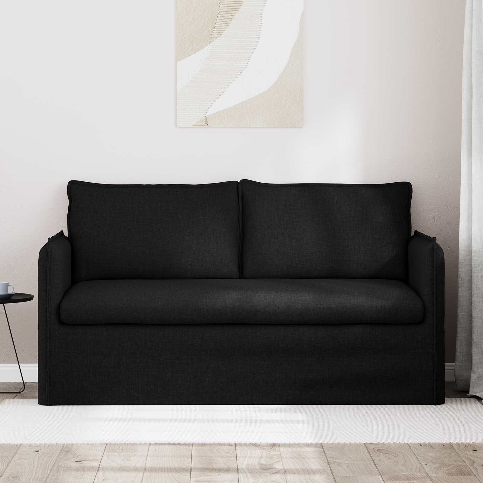 Bank Zwart 156 x 82 x 85 cm Stof is nu te koop bij PeponiXL, paradijselijk wonen!