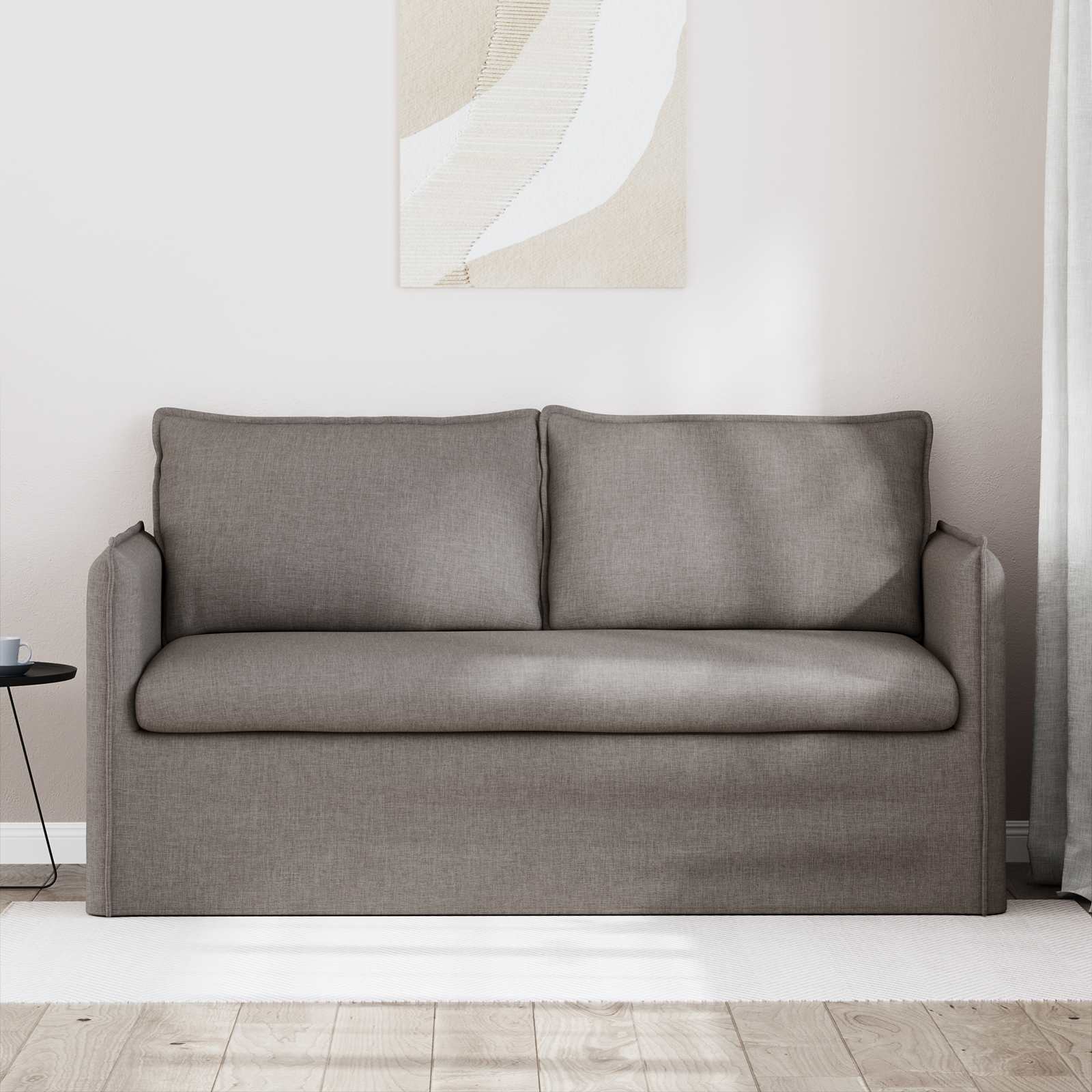 Bank Taupe 156 x 82 x 85 cm Stof is nu te koop bij PeponiXL, paradijselijk wonen!