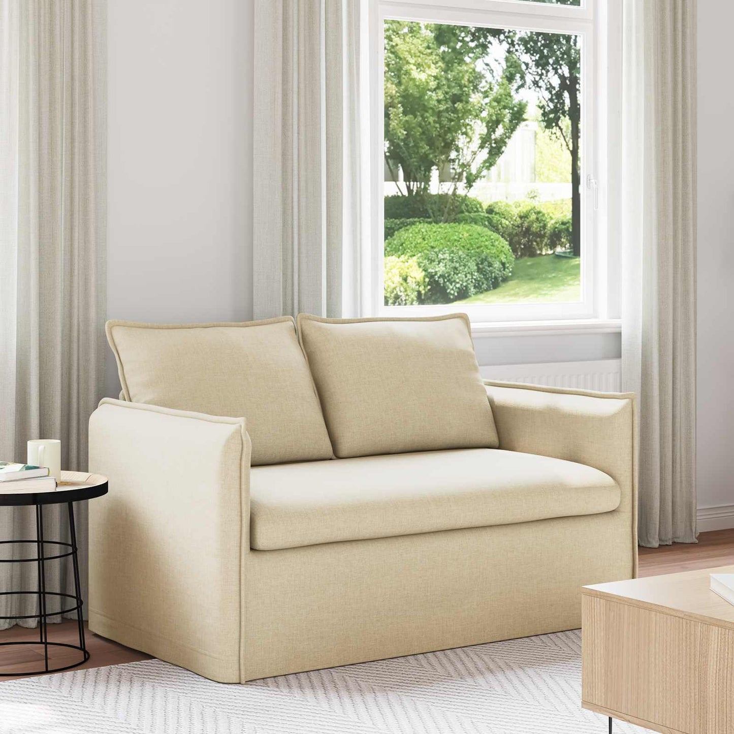 Bank Crème 156 x 82 x 85 cm Stof is nu te koop bij PeponiXL, paradijselijk wonen!