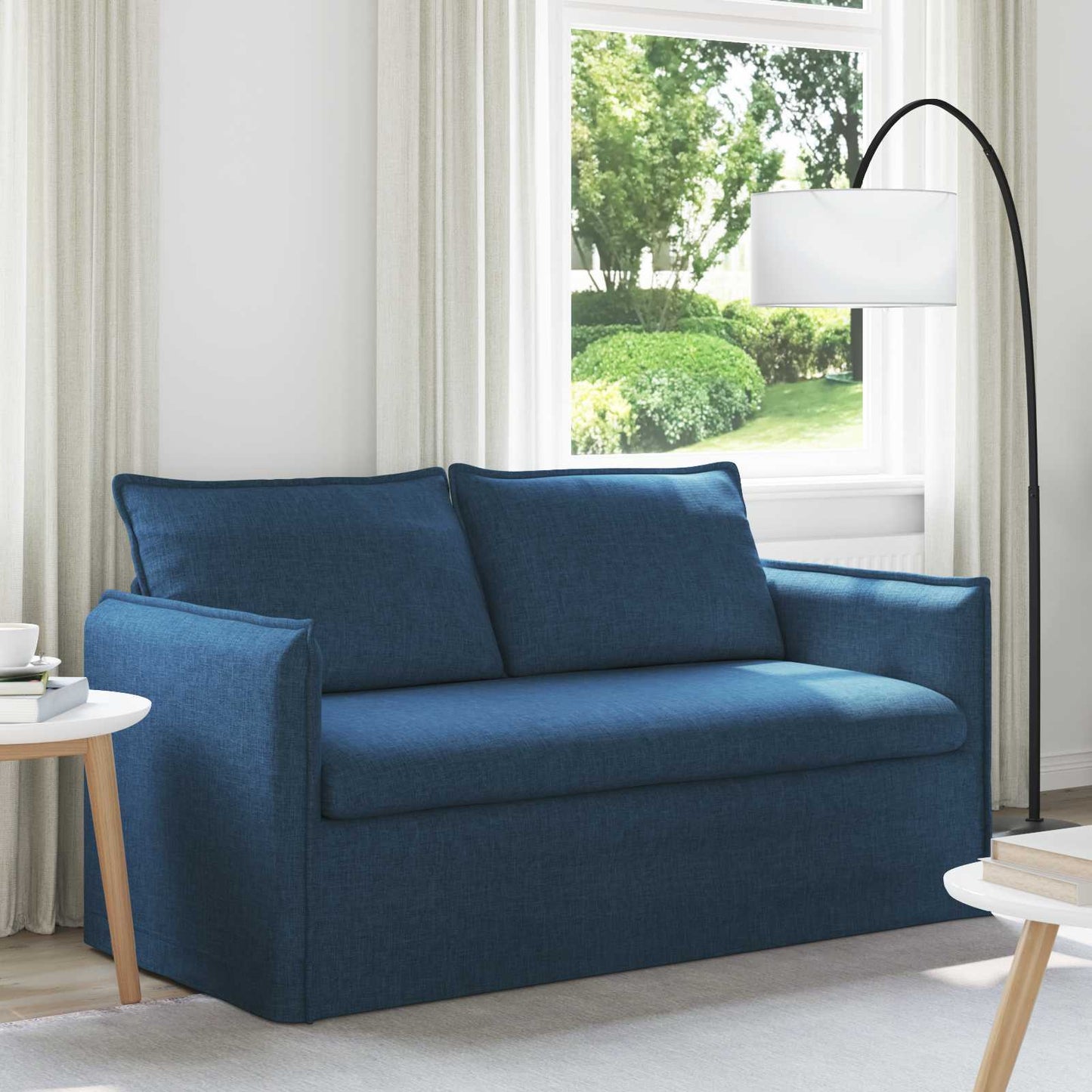 Bank Blauw 156 x 82 x 85 cm Stof is nu te koop bij PeponiXL, paradijselijk wonen!