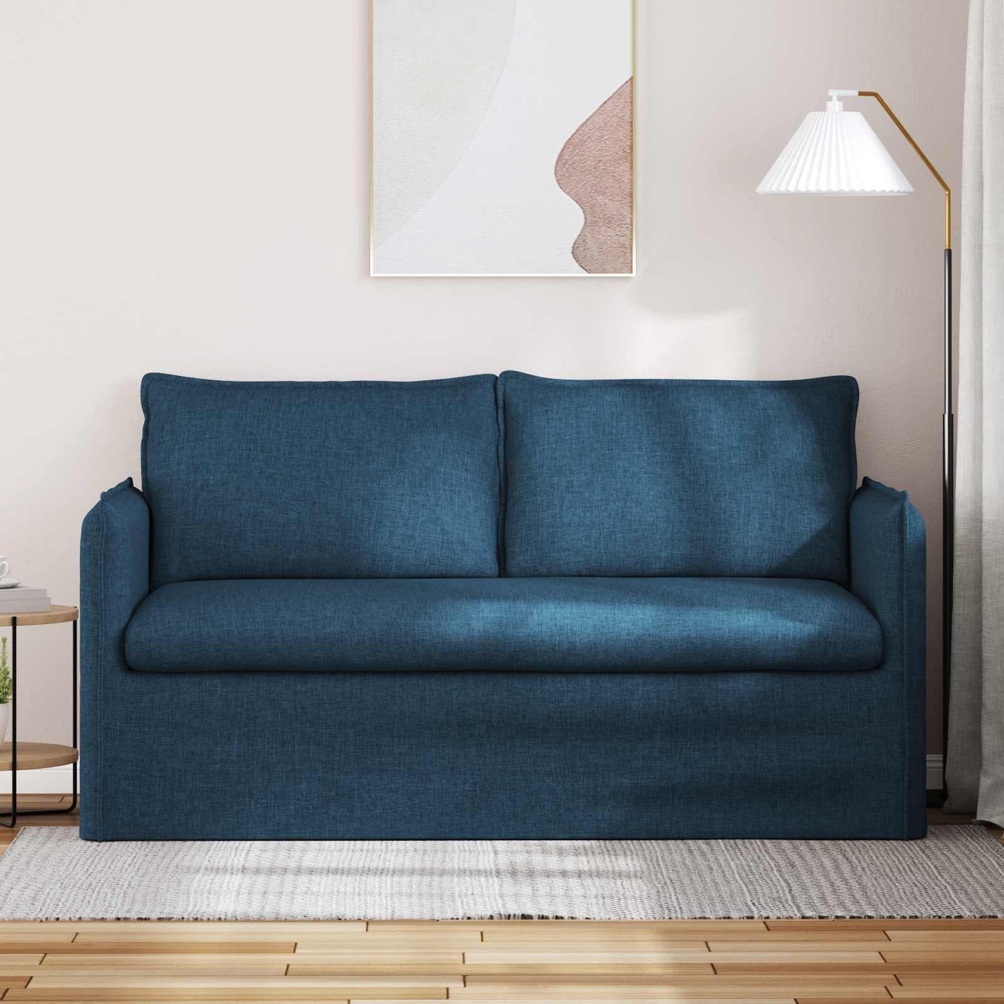 Bank Blauw 156 x 82 x 85 cm Stof is nu te koop bij PeponiXL, paradijselijk wonen!