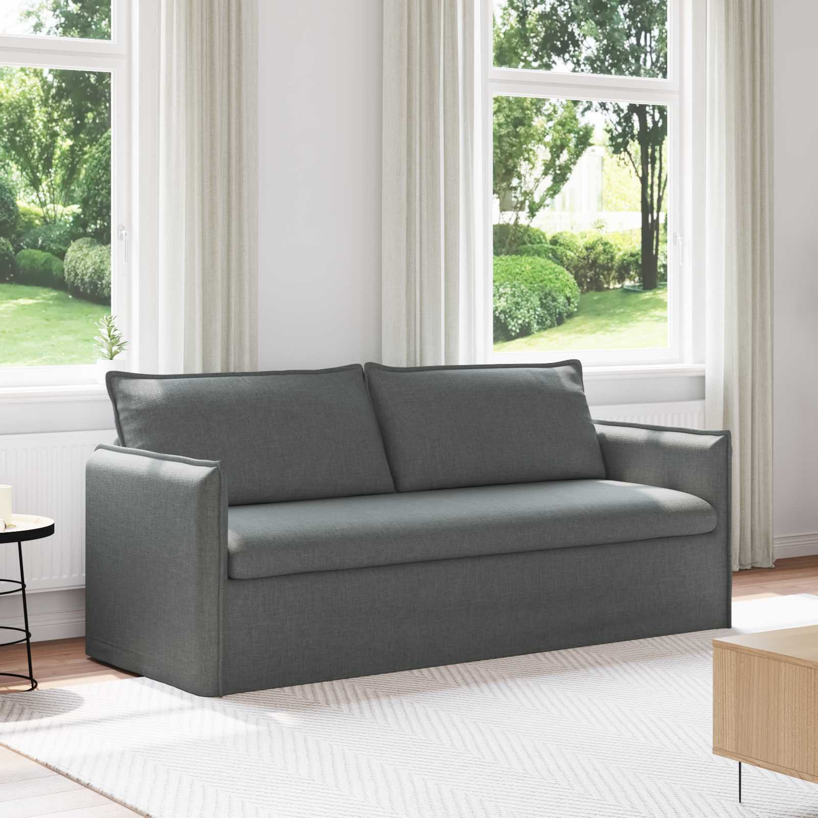 Bank Donkergrijs 196 x 82 x 85 cm Stof is nu te koop bij PeponiXL, paradijselijk wonen!