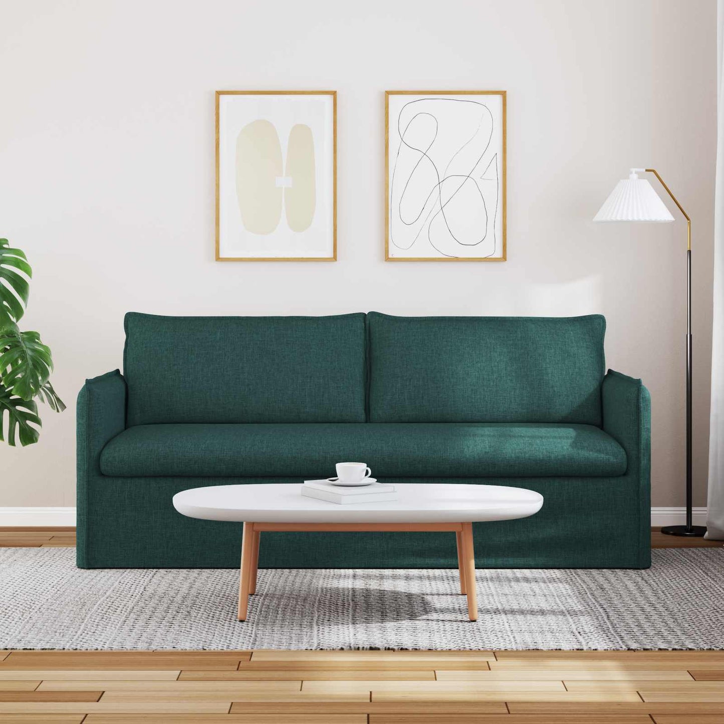 Bank Donkergroen 196 x 82 x 85 cm Stof is nu te koop bij PeponiXL, paradijselijk wonen!
