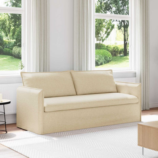Bank Crème 196 x 82 x 85 cm Stof is nu te koop bij PeponiXL, paradijselijk wonen!