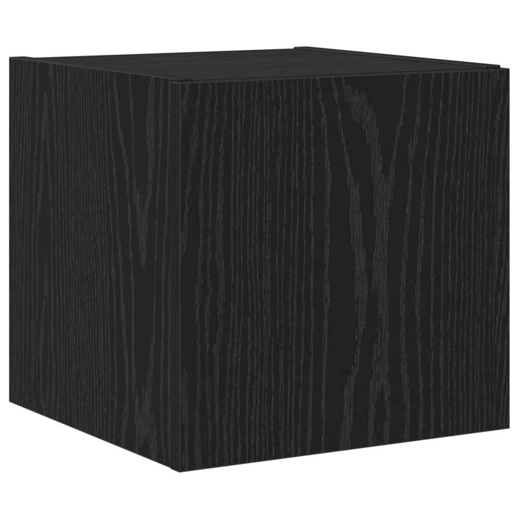 TV Wandkast met LED Zwart Eiken 30,5 x 35 x 30 cm Bewerkt hout is nu te koop bij PeponiXL, paradijselijk wonen!
