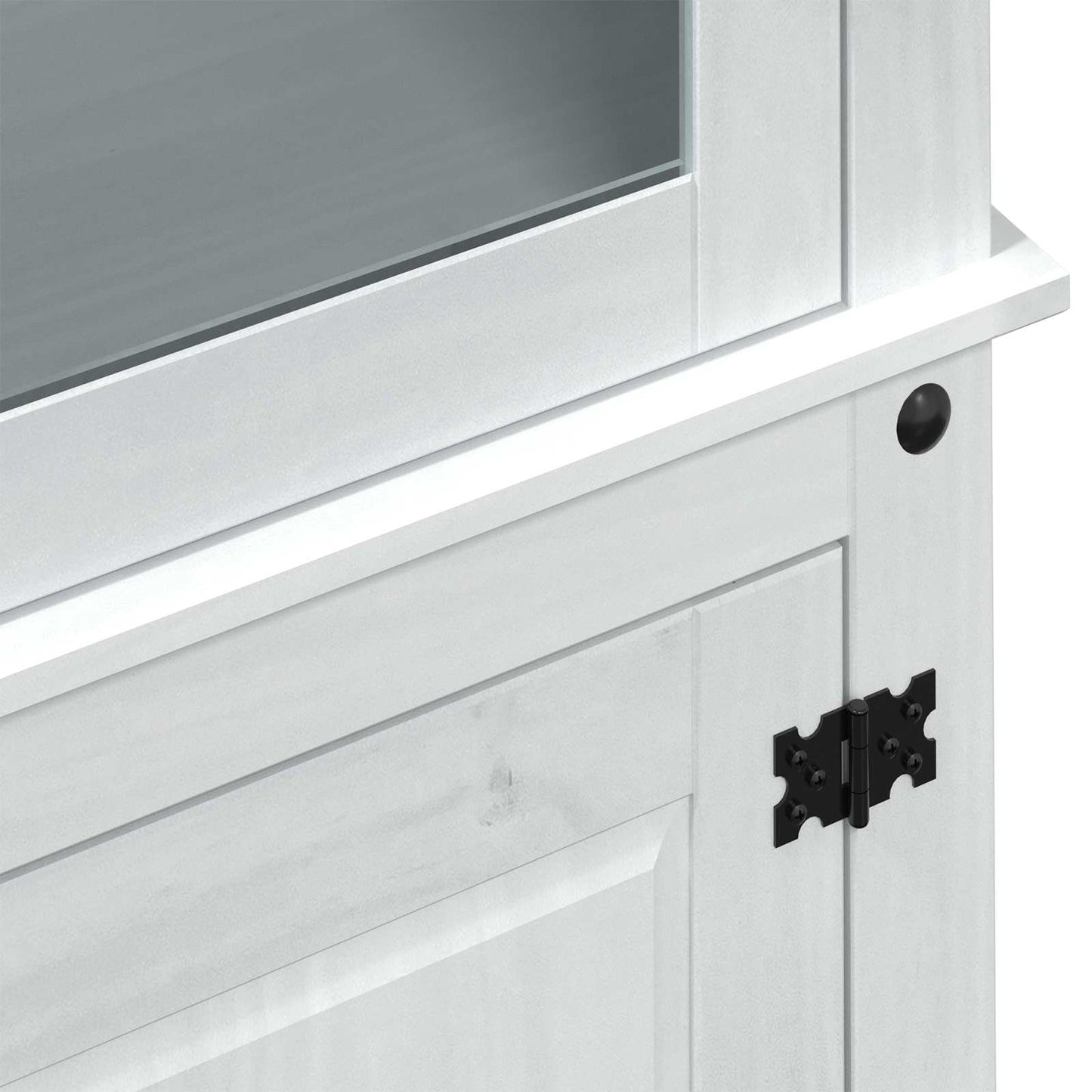 Vitrinekast Wit 103,5 x 42 x 180 cm Massief grenenhout is nu te koop bij PeponiXL, paradijselijk wonen!