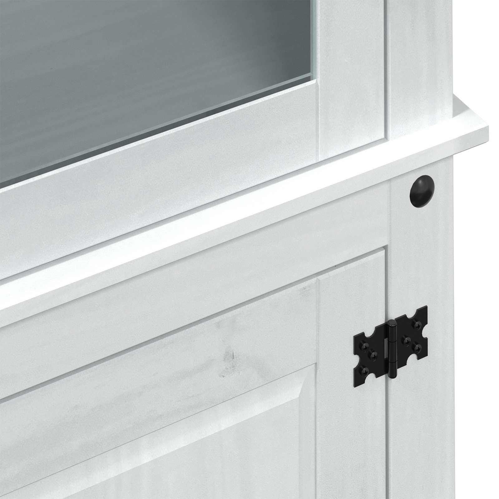 Vitrinekast Wit 103,5 x 42 x 180 cm Massief grenenhout is nu te koop bij PeponiXL, paradijselijk wonen!