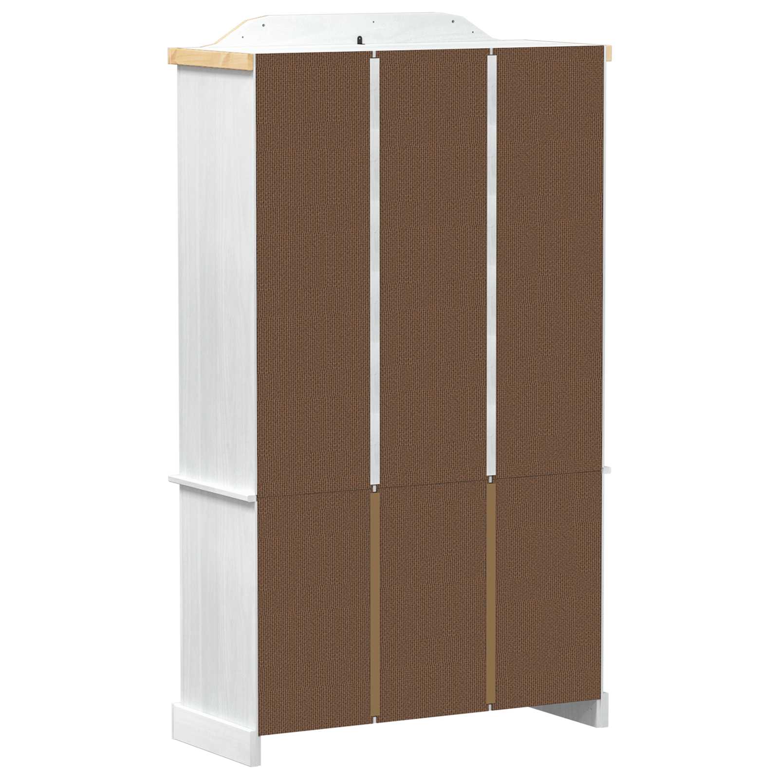 Vitrinekast Wit 103,5 x 42 x 180 cm Massief grenenhout is nu te koop bij PeponiXL, paradijselijk wonen!