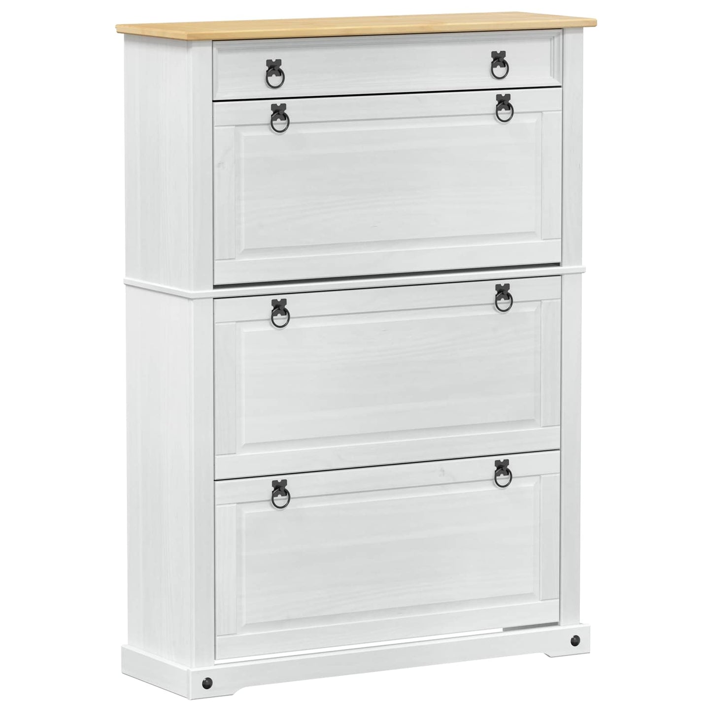 Schoenenkast Corona Wit 99 x 32 x 138 cm Massief grenenhout is nu te koop bij PeponiXL, paradijselijk wonen!