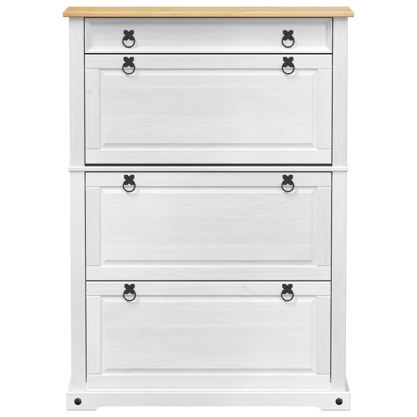 Schoenenkast Corona Wit 99 x 32 x 138 cm Massief grenenhout is nu te koop bij PeponiXL, paradijselijk wonen!