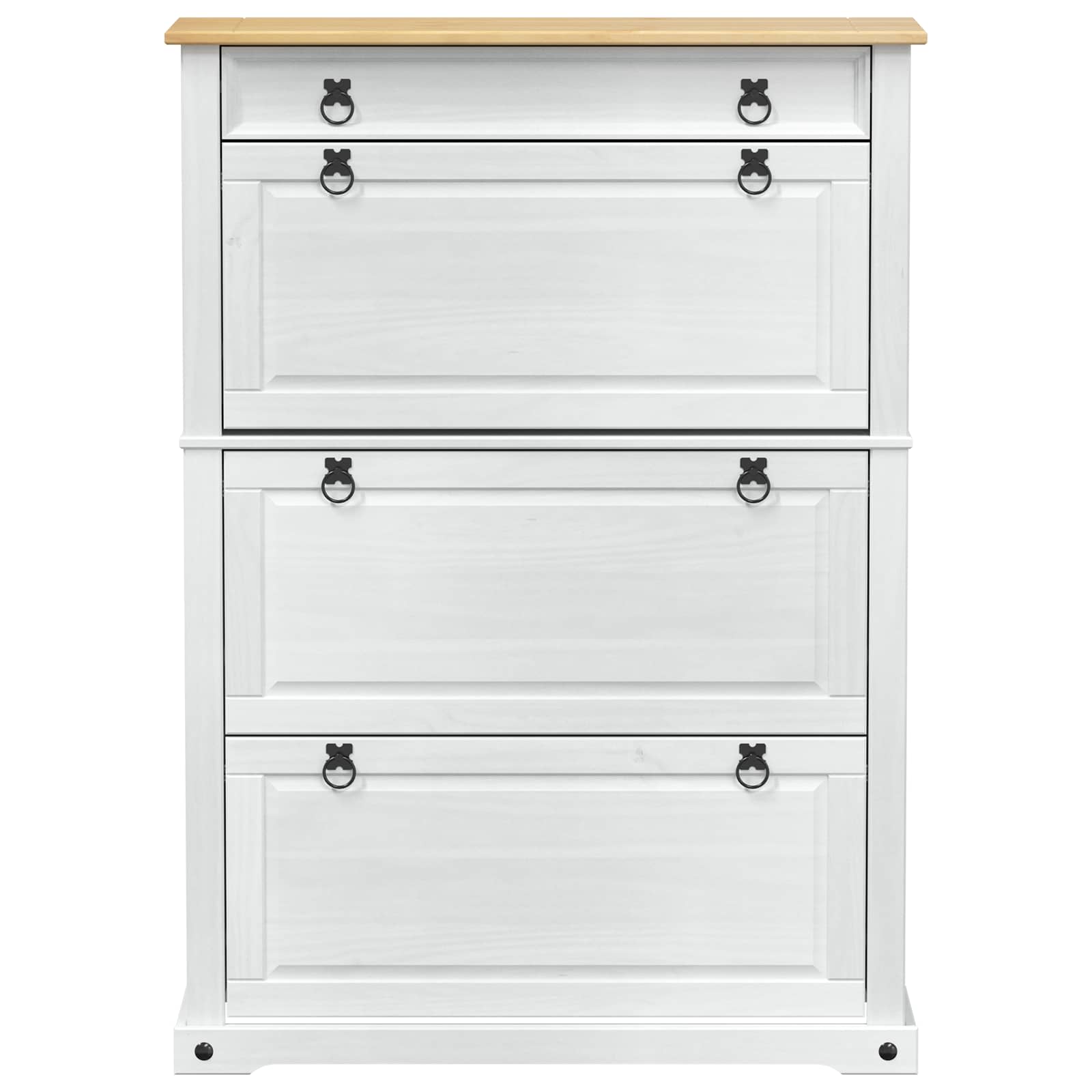 Schoenenkast Corona Wit 99 x 32 x 138 cm Massief grenenhout is nu te koop bij PeponiXL, paradijselijk wonen!