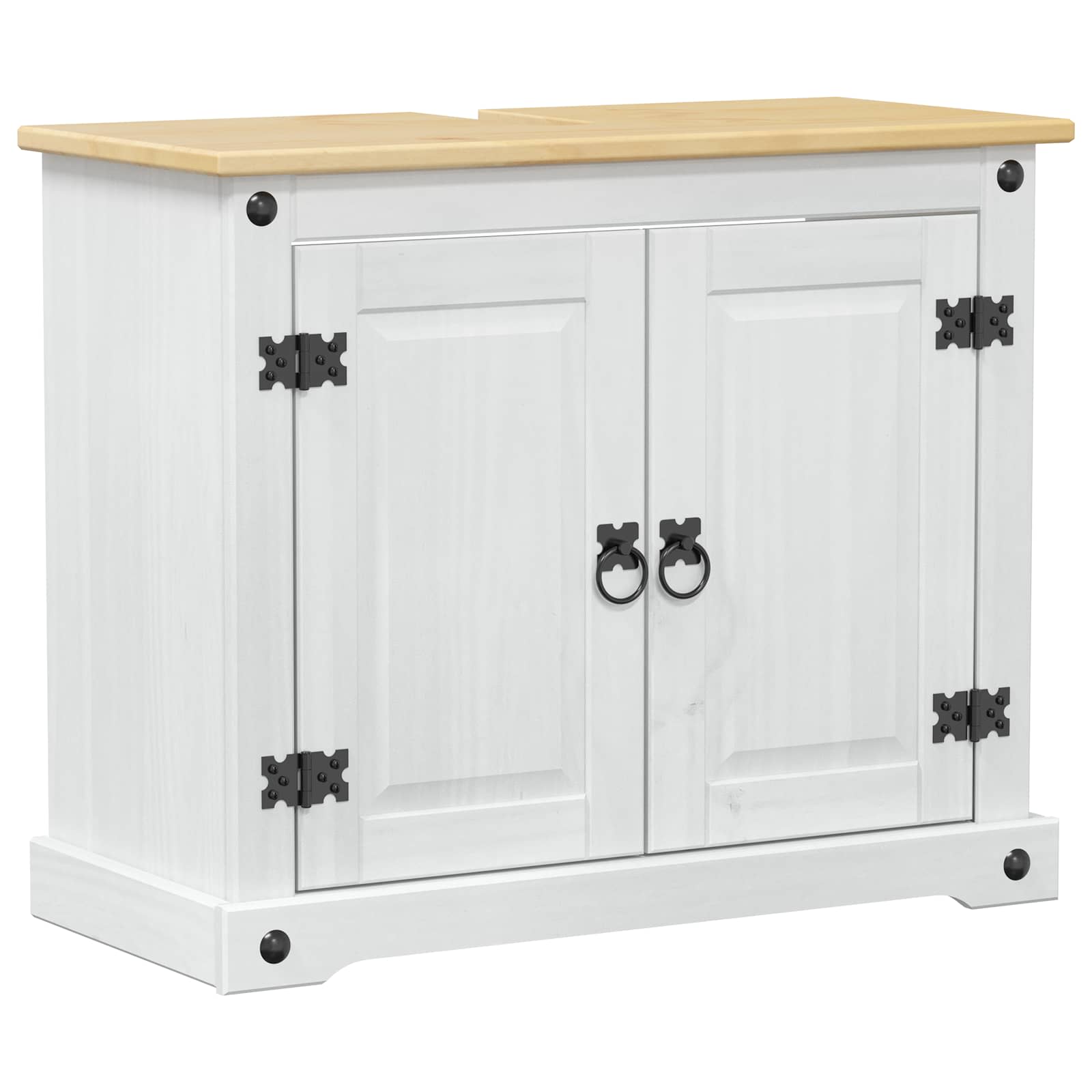 Wastafelkast met plank Wit 73 x 33 x 60 cm Massief grenenhout is nu te koop bij PeponiXL, paradijselijk wonen!