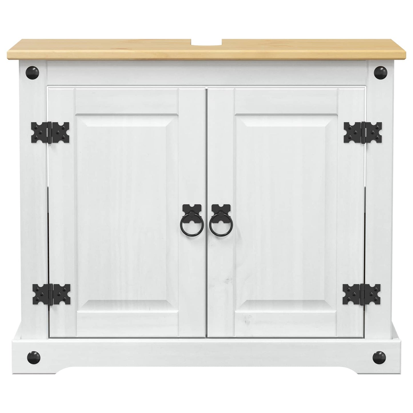 Wastafelkast met plank Wit 73 x 33 x 60 cm Massief grenenhout is nu te koop bij PeponiXL, paradijselijk wonen!