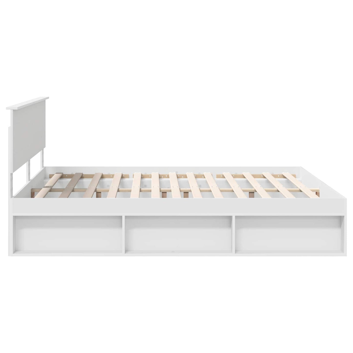 Bedframe met hoofdeinde Wit 180 x 200 cm Bewerkt hout is nu te koop bij PeponiXL, paradijselijk wonen!