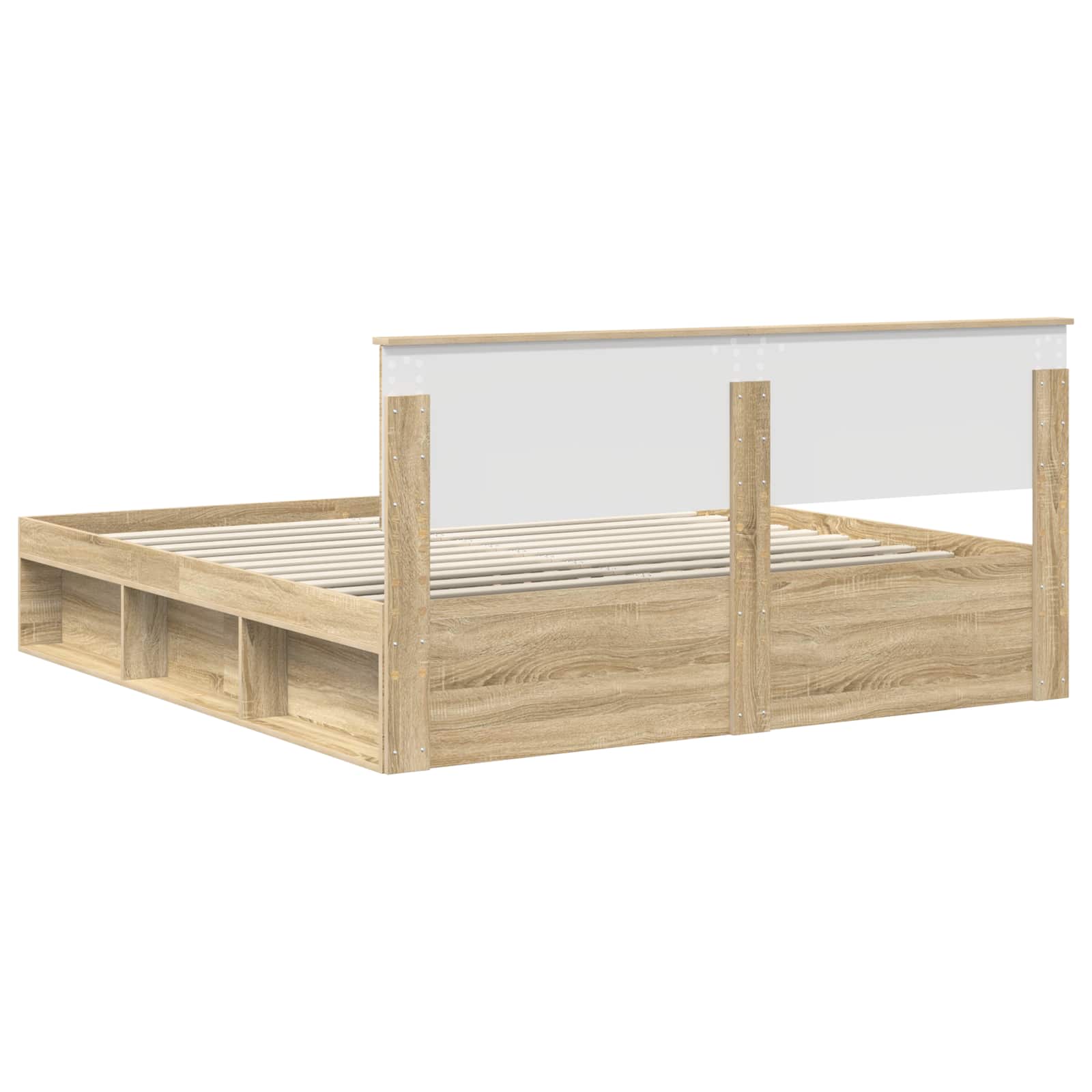 Bedframe met hoofdeinde Sonoma 180 x 200 cm Bewerkt hout is nu te koop bij PeponiXL, paradijselijk wonen!