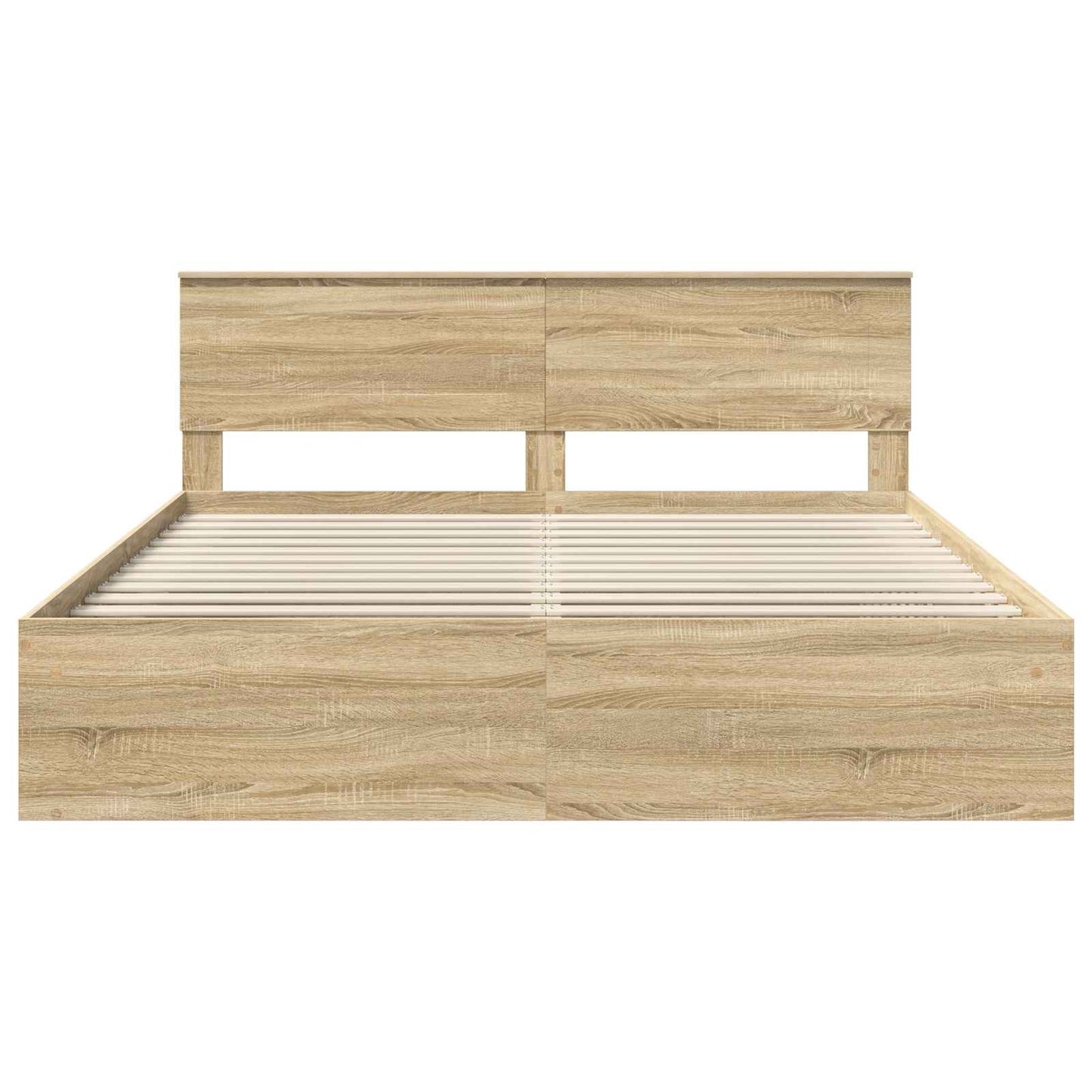 Bedframe met hoofdeinde Sonoma 180 x 200 cm Bewerkt hout is nu te koop bij PeponiXL, paradijselijk wonen!