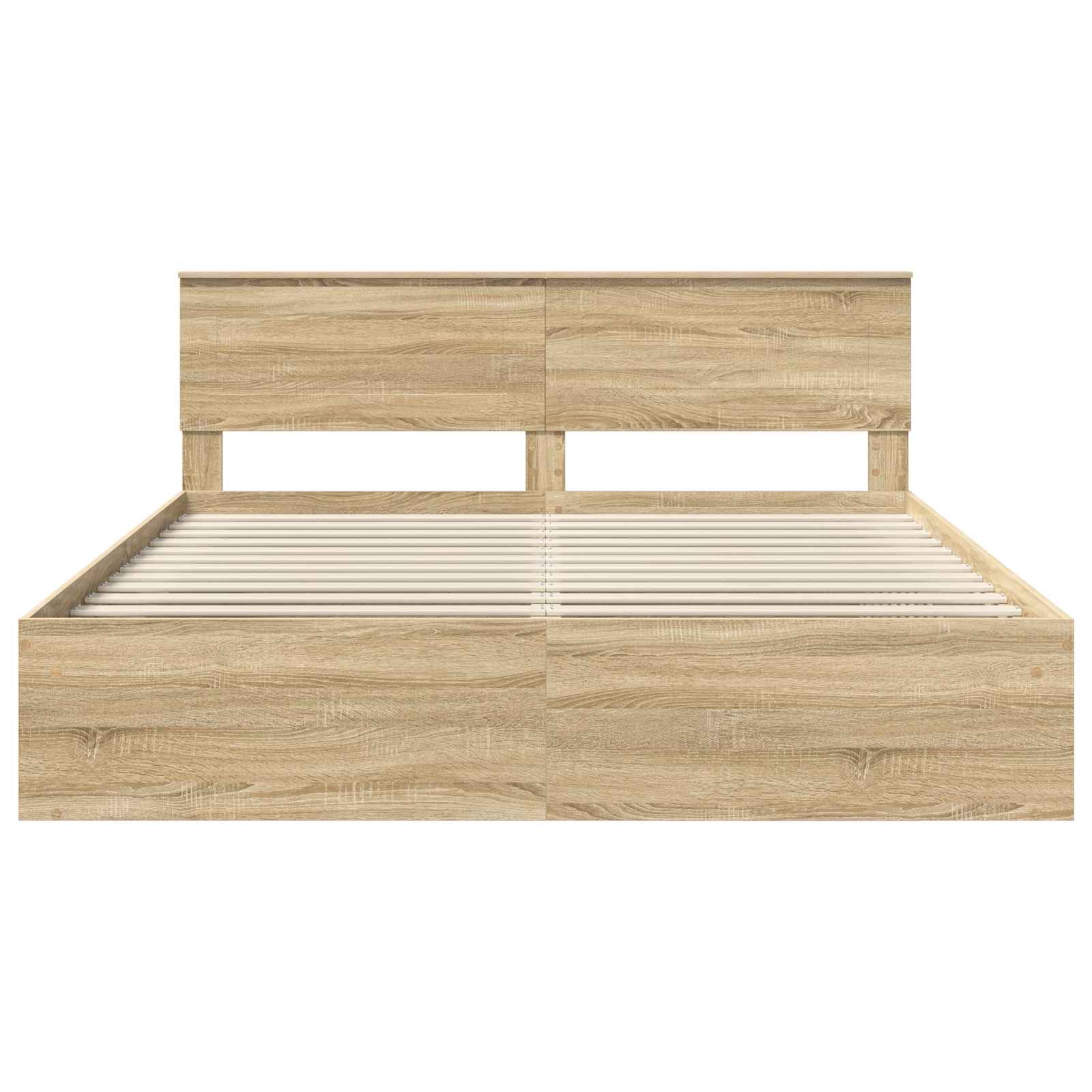Bedframe met hoofdeinde Sonoma 180 x 200 cm Bewerkt hout is nu te koop bij PeponiXL, paradijselijk wonen!