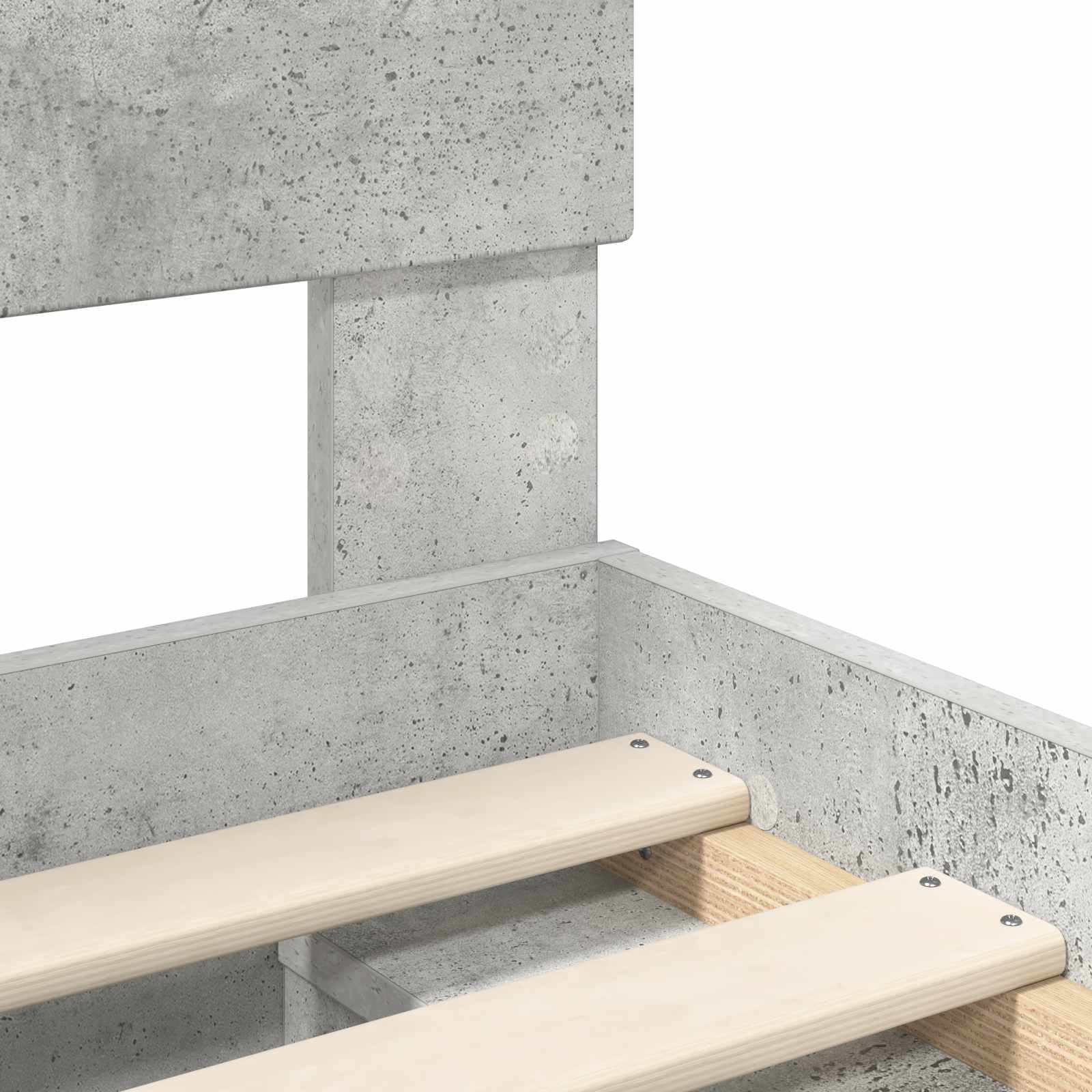 Bedframe met hoofdeinde Beton 180 x 200 cm Bewerkt hout is nu te koop bij PeponiXL, paradijselijk wonen!