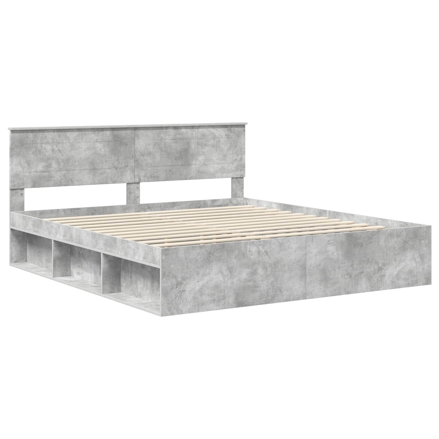 Bedframe met hoofdeinde Beton 180 x 200 cm Bewerkt hout is nu te koop bij PeponiXL, paradijselijk wonen!