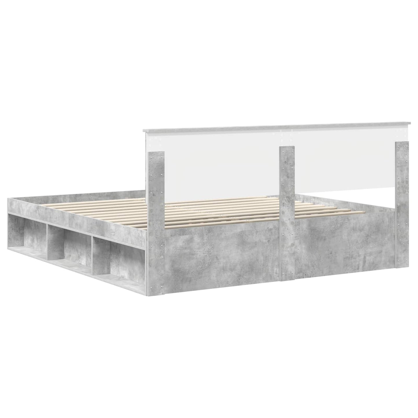 Bedframe met hoofdeinde Beton 180 x 200 cm Bewerkt hout is nu te koop bij PeponiXL, paradijselijk wonen!