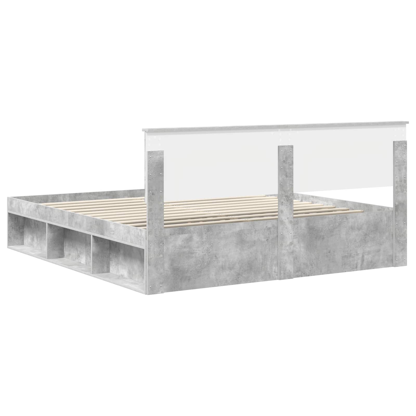 Bedframe met hoofdeinde Beton 180 x 200 cm Bewerkt hout is nu te koop bij PeponiXL, paradijselijk wonen!