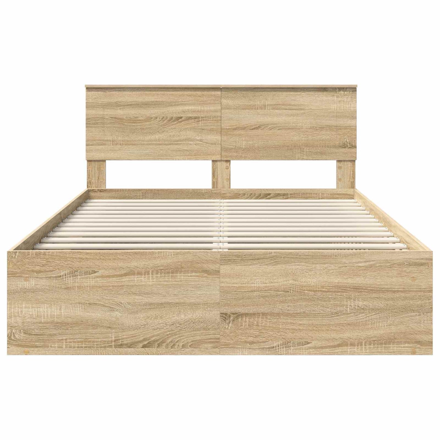 Bedframe met hoofdeinde Sonoma 160 x 200 cm Bewerkt hout is nu te koop bij PeponiXL, paradijselijk wonen!