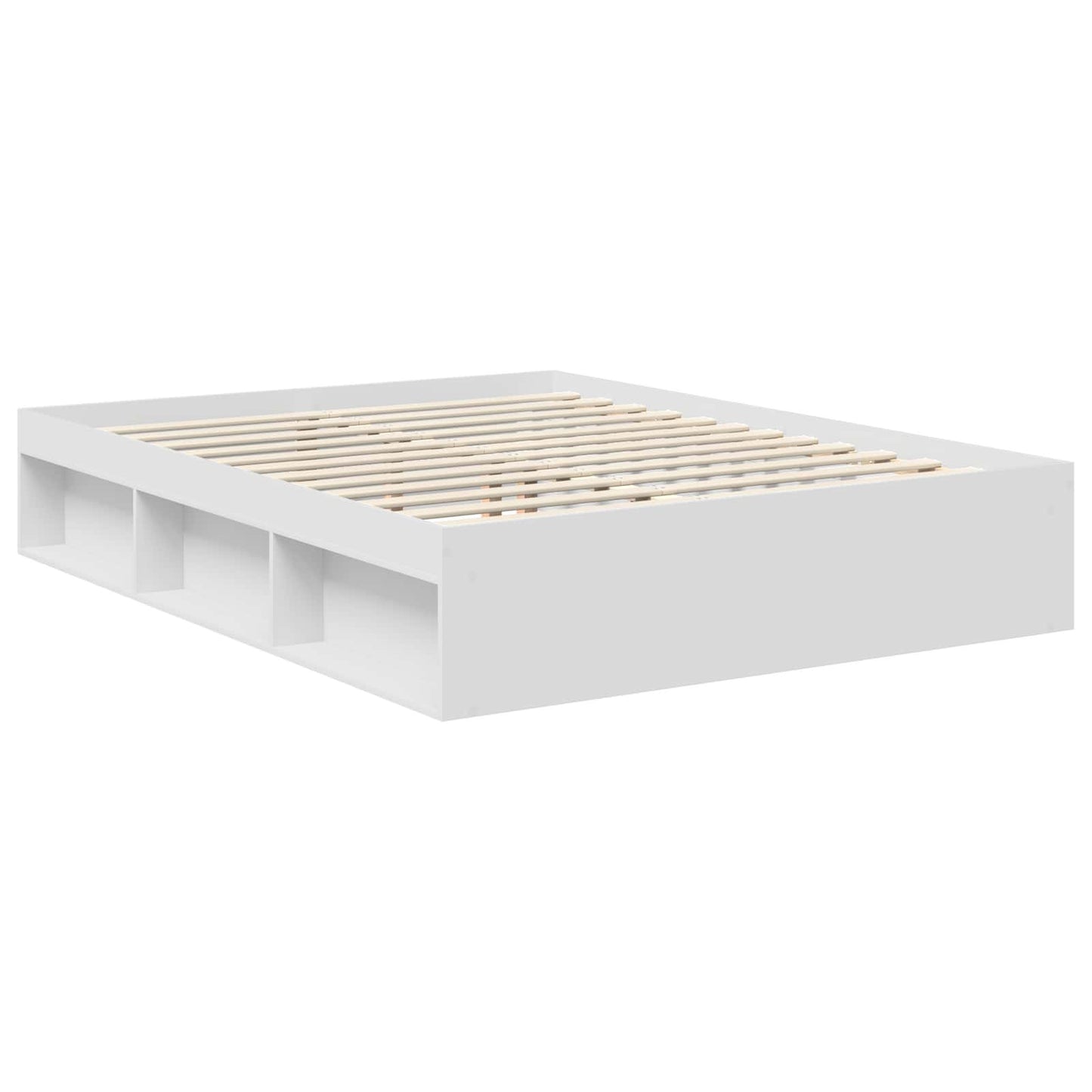 Bedframe met hoofdeinde Wit 150 x 200 cm Bewerkt hout is nu te koop bij PeponiXL, paradijselijk wonen!