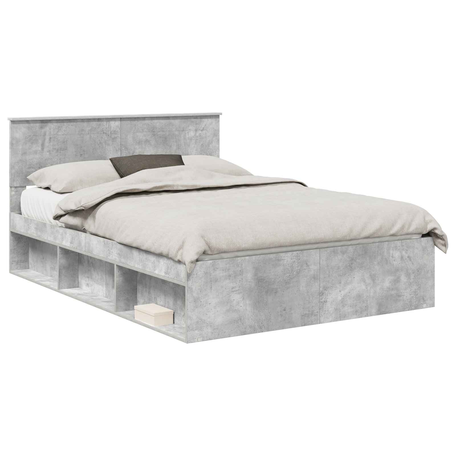 Bedframe Concerte Grijs 150 x 200 cm Bewerkt hout is nu te koop bij PeponiXL, paradijselijk wonen!