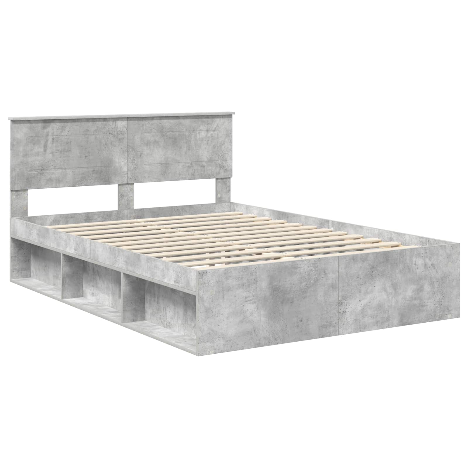Bedframe Concerte Grijs 150 x 200 cm Bewerkt hout is nu te koop bij PeponiXL, paradijselijk wonen!