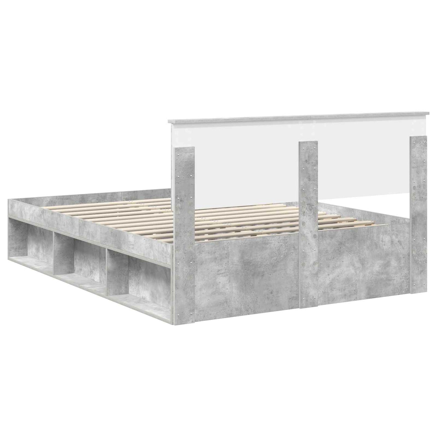 Bedframe Concerte Grijs 150 x 200 cm Bewerkt hout is nu te koop bij PeponiXL, paradijselijk wonen!