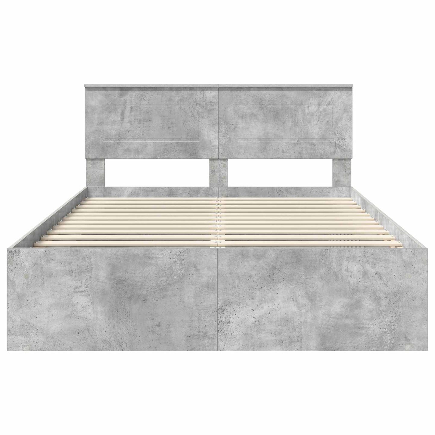 Bedframe Concerte Grijs 150 x 200 cm Bewerkt hout is nu te koop bij PeponiXL, paradijselijk wonen!