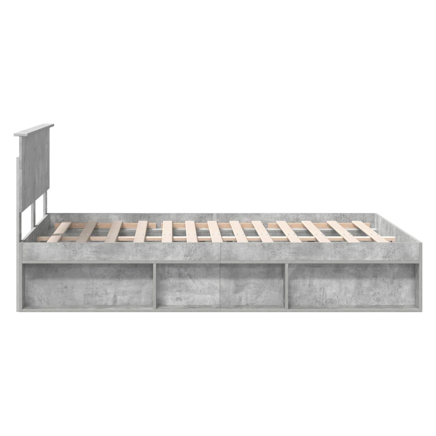 Bedframe Concerte Grijs 150 x 200 cm Bewerkt hout is nu te koop bij PeponiXL, paradijselijk wonen!