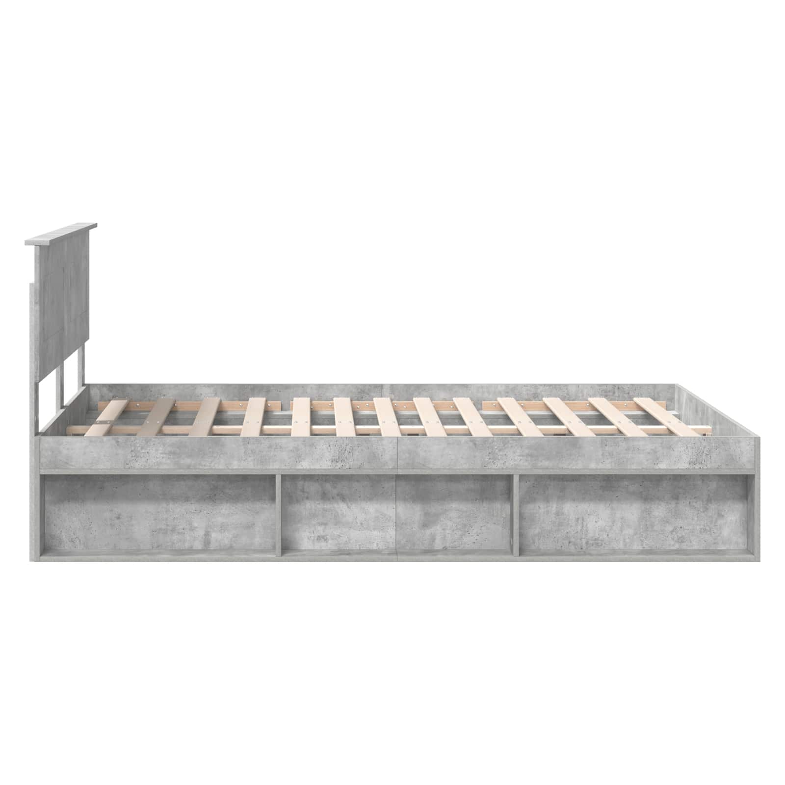 Bedframe Concerte Grijs 150 x 200 cm Bewerkt hout is nu te koop bij PeponiXL, paradijselijk wonen!